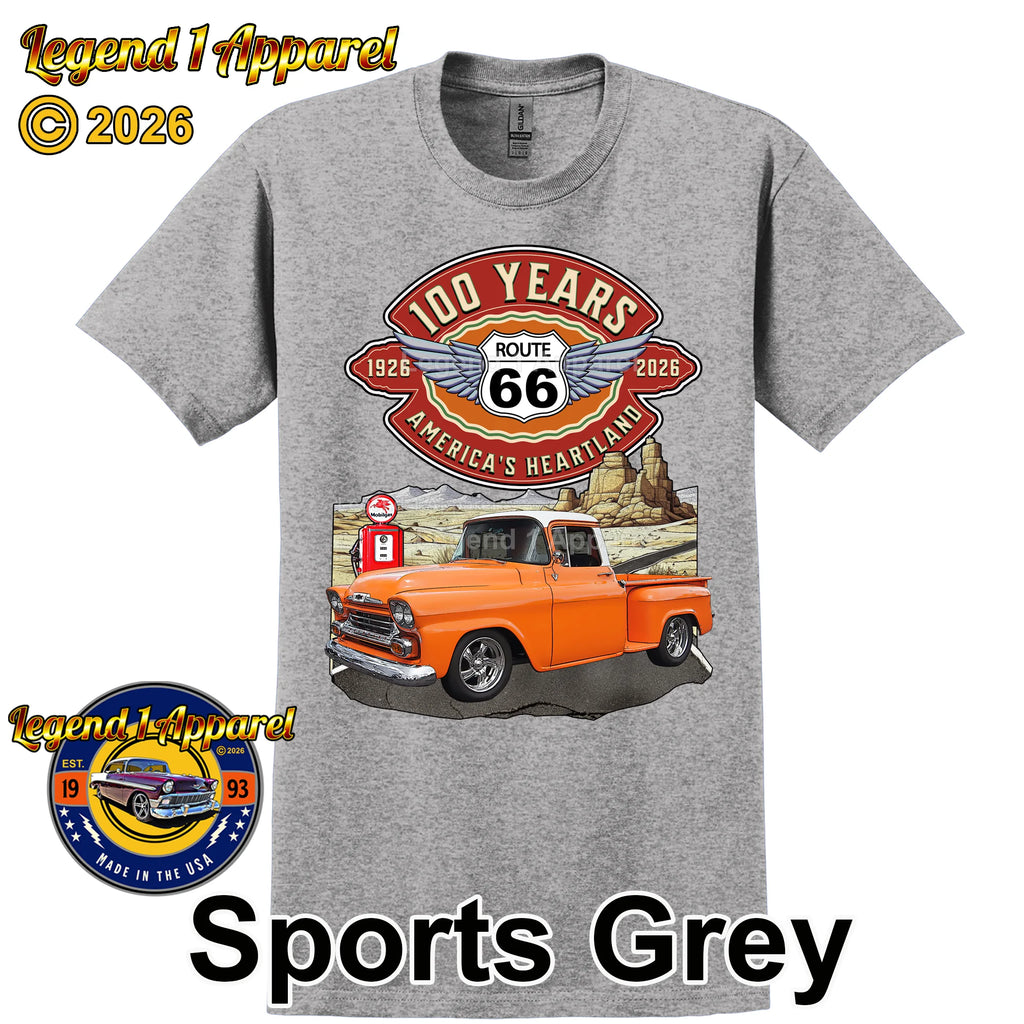 1958 Chevrolet Pick up Classic Truck Graphic Tee – Route 66 100 Years T-Shirt