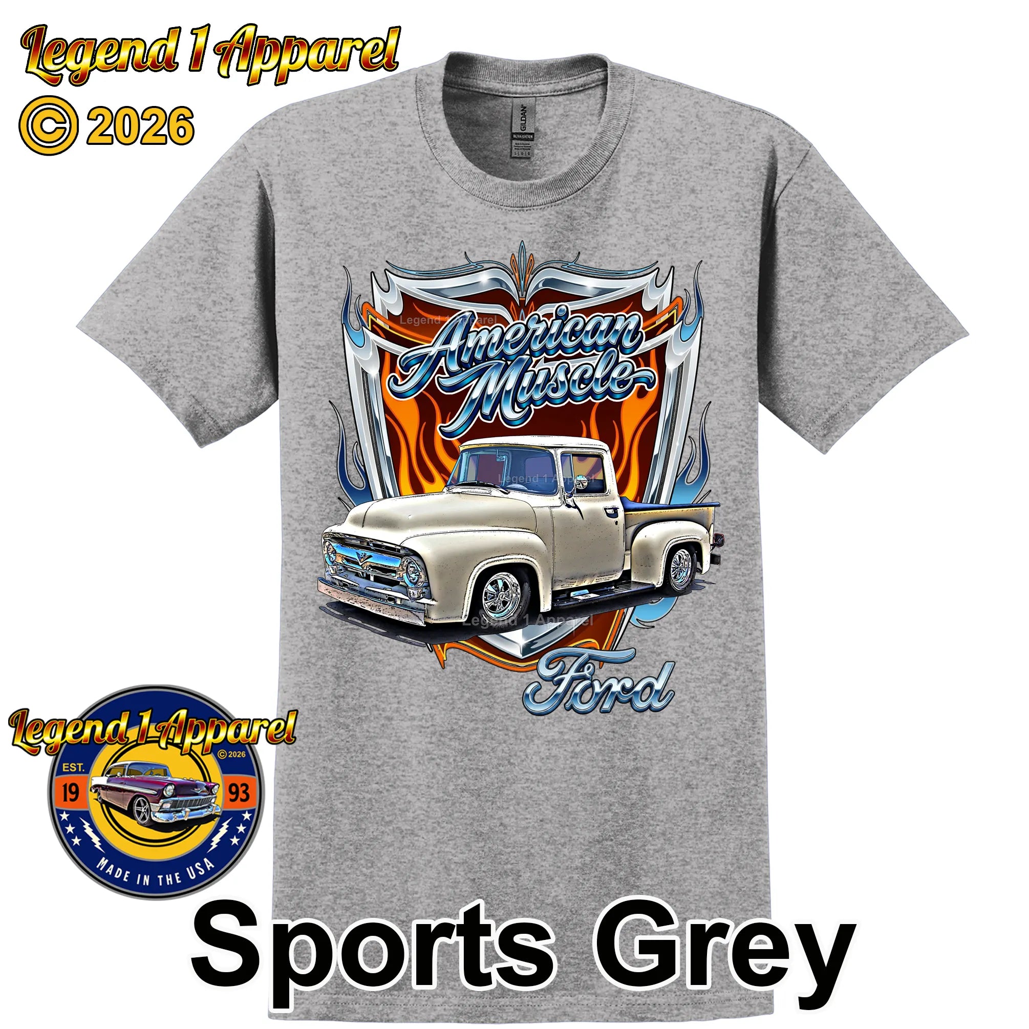 1956 Ford F100 Truck American Muscle T-Shirt –56 Ford Pick up Graphic Tee