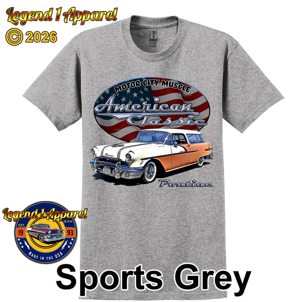 1955 Pontiac Safari Station Wagon - American Classic Muscle Car T-shirt