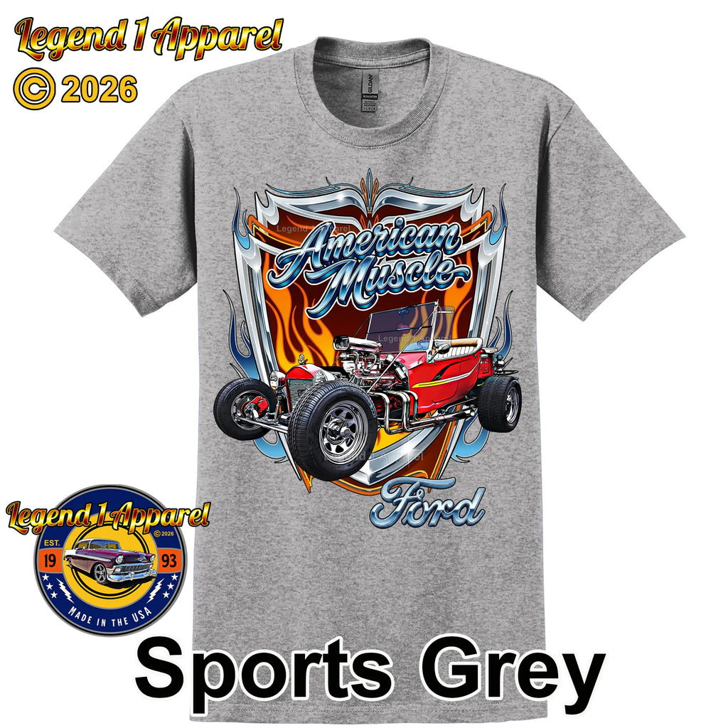 1923 Ford T Bucket American Muscle T-Shirt – 23 Ford Car Graphic Tee