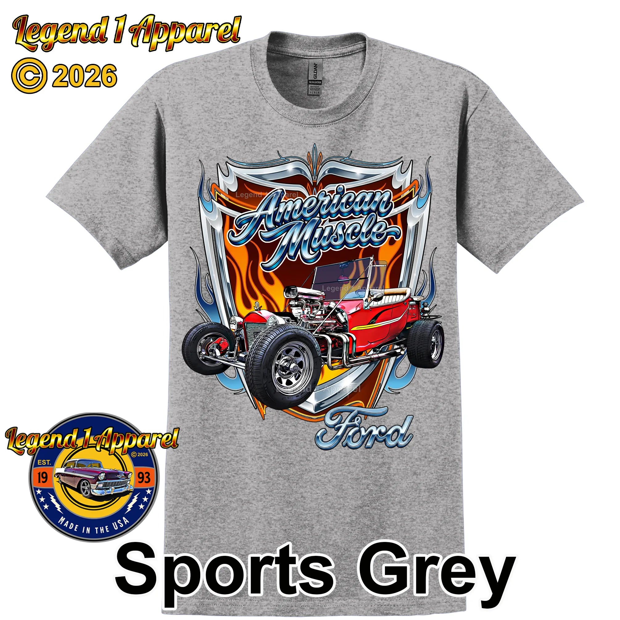 1923 Ford T Bucket American Muscle T-Shirt – 23 Ford Car Graphic Tee