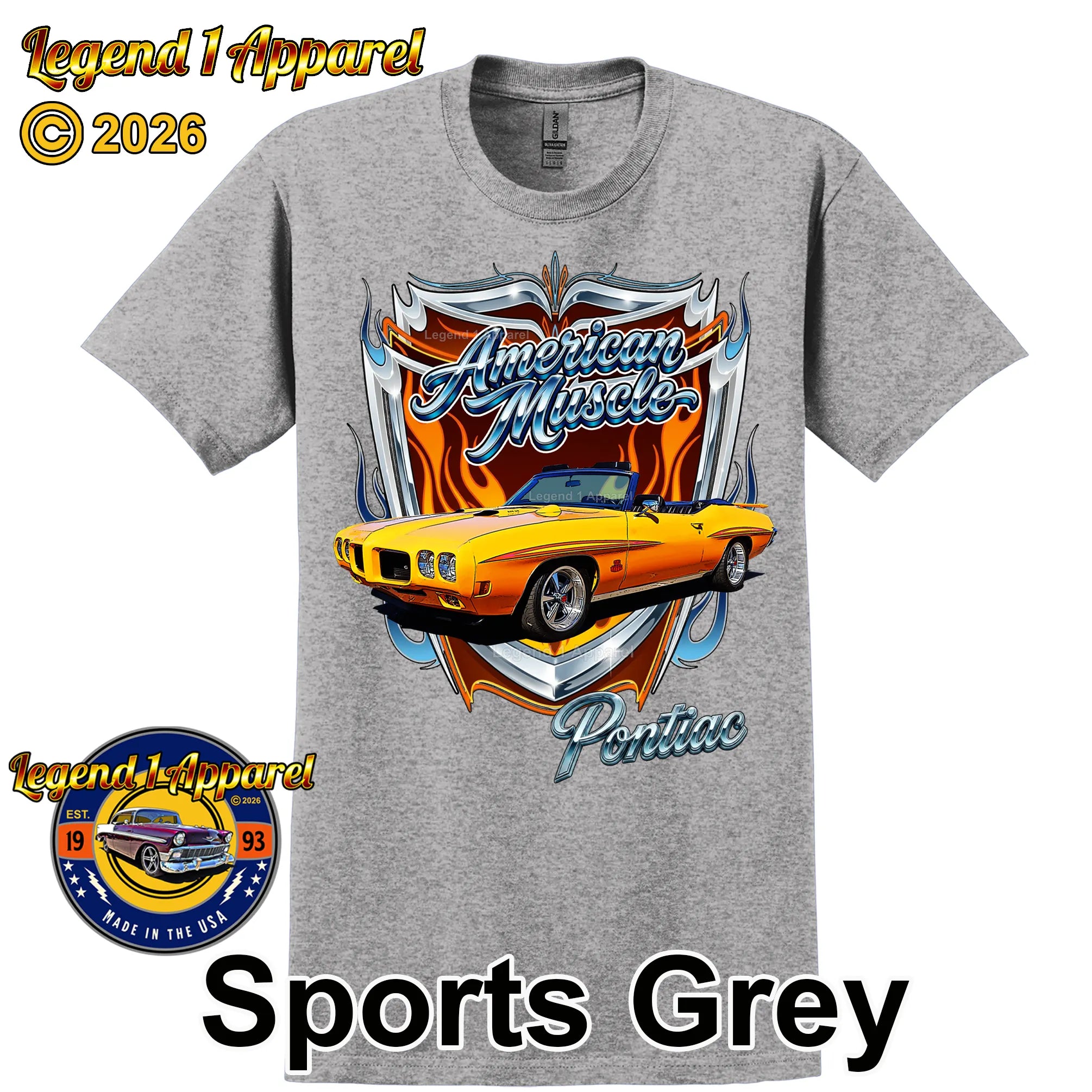 1970 Pontiac GTO American Muscle T-Shirt – 70 Judge GTO Classic Car Graphic Tee