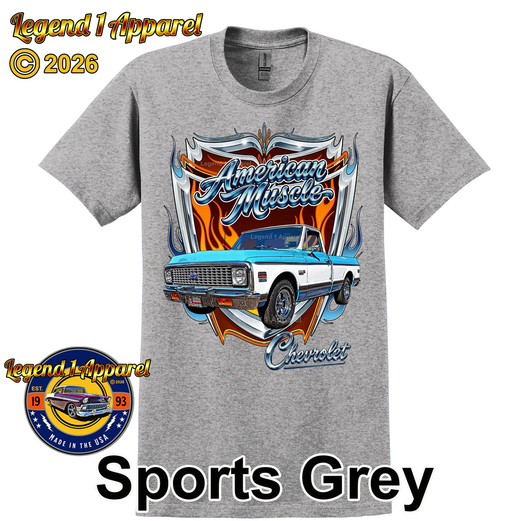 1972 Chevrolet Truck American Muscle T-Shirt – 72 Chevy C10 Classic Pick Up Graphic Tee