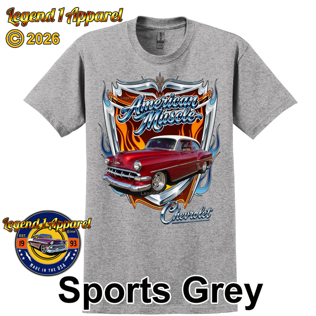1954 Chevy Bel Air American Muscle T-Shirt –54 Chevrolet Bel Air Classic Car Graphic Tee
