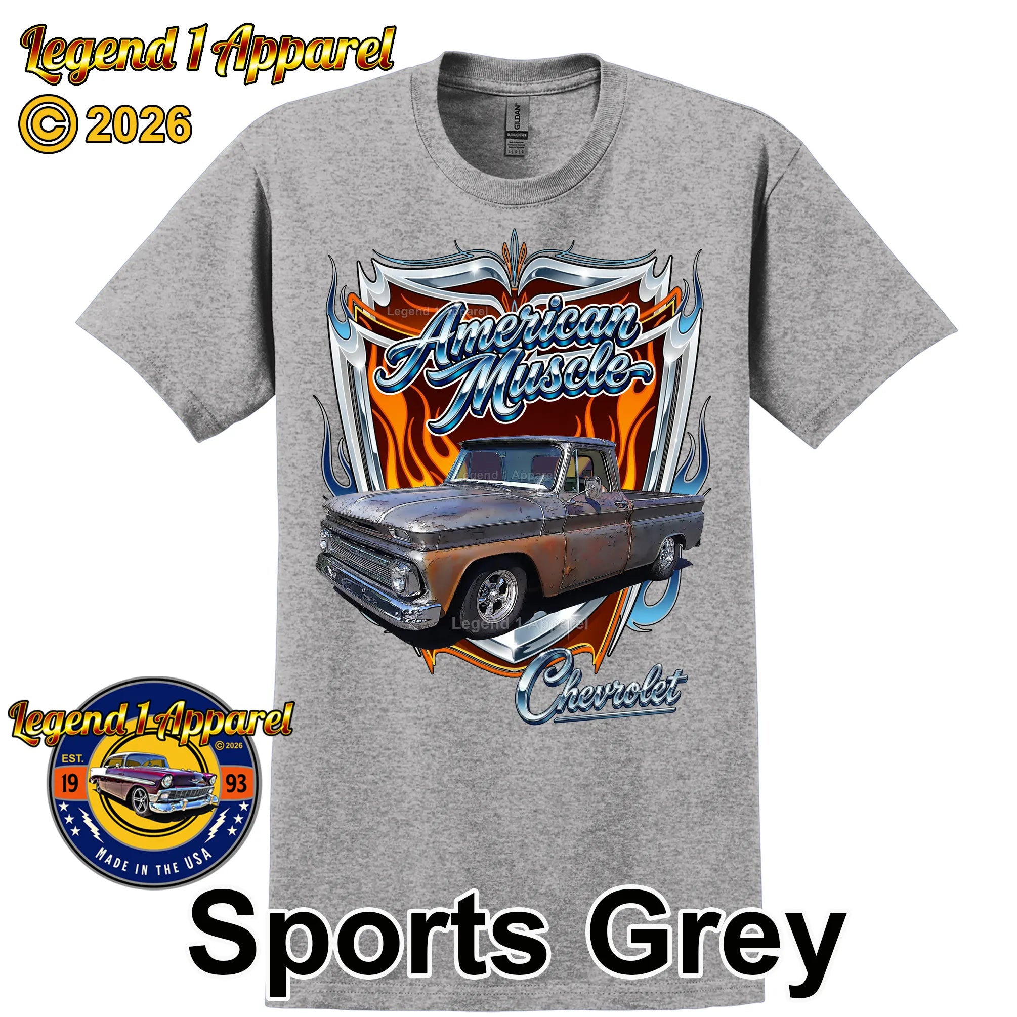 1965 Chevrolet Truck American Muscle T-Shirt – 65 Chevy Classic Pick Up Graphic Tee