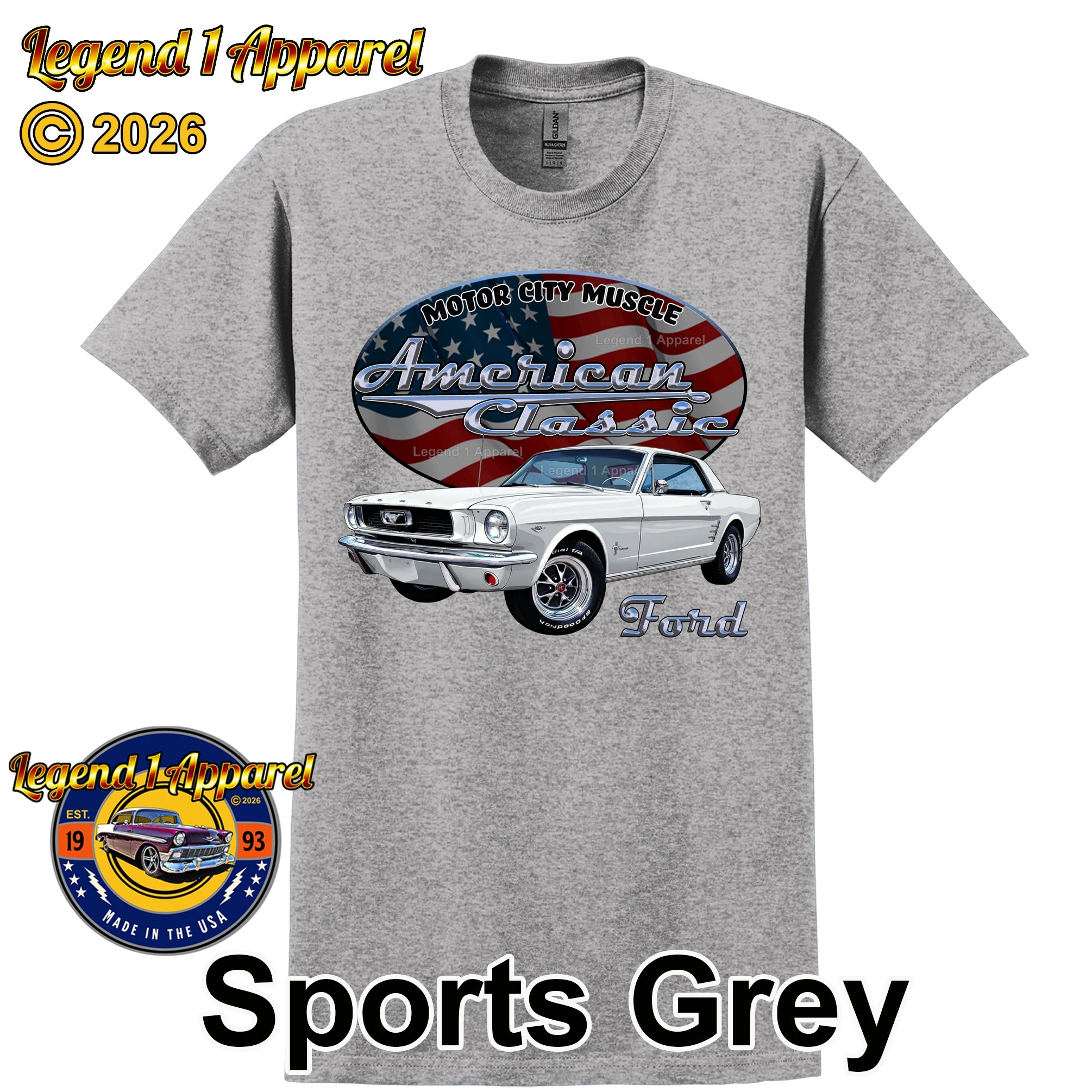 1966 Ford Mustang Coupe - American Classic Muscle Car T-shirt
