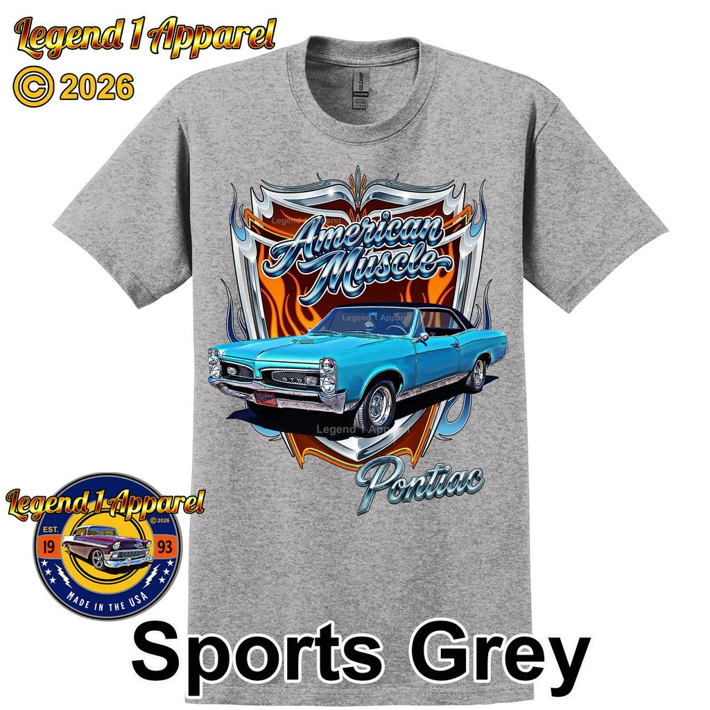1967 Pontiac GTO American Muscle T-Shirt – 67 GTO Classic Car Graphic Tee