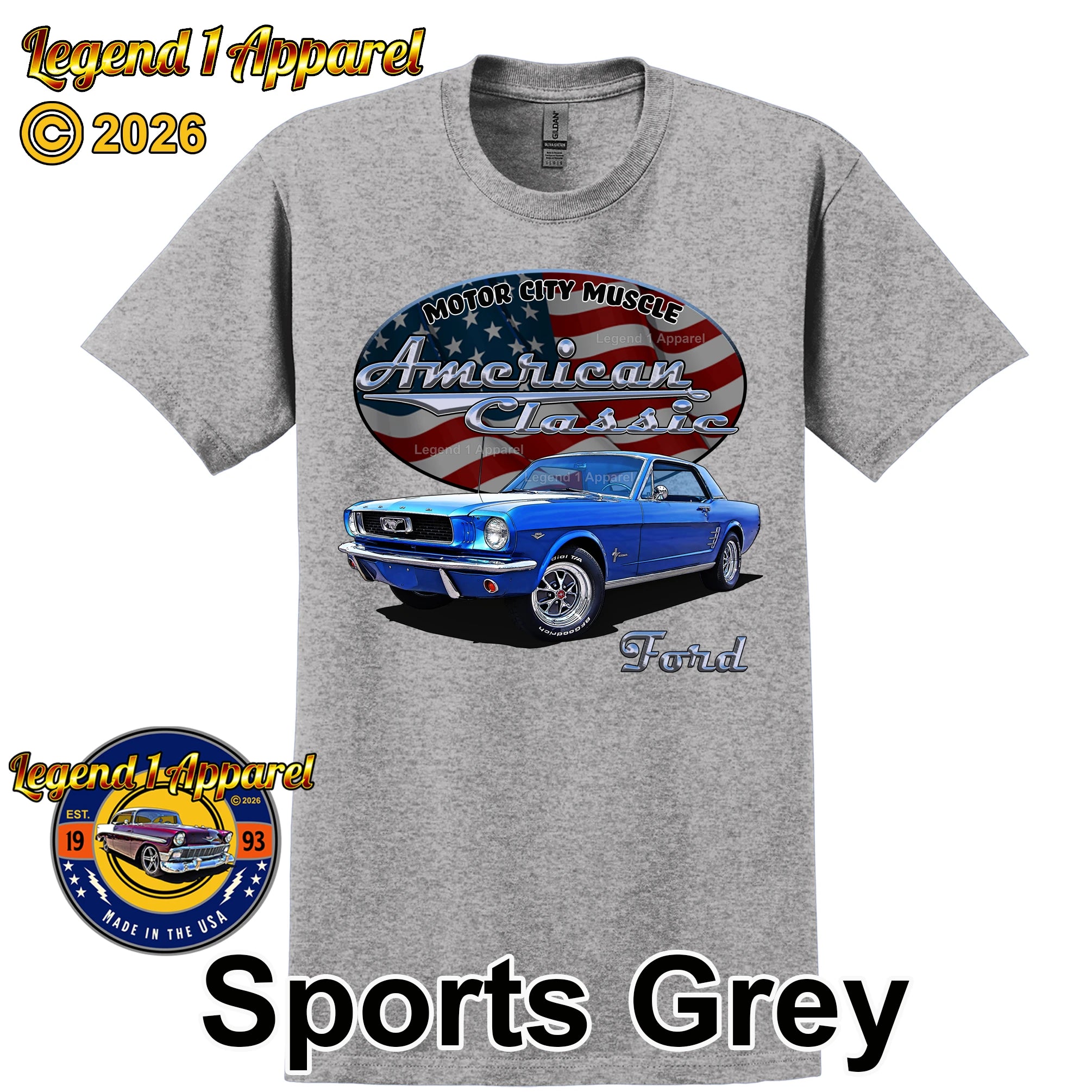 1966 Ford Mustang Coupe - American Classic Muscle Car T-shirt (Copy)