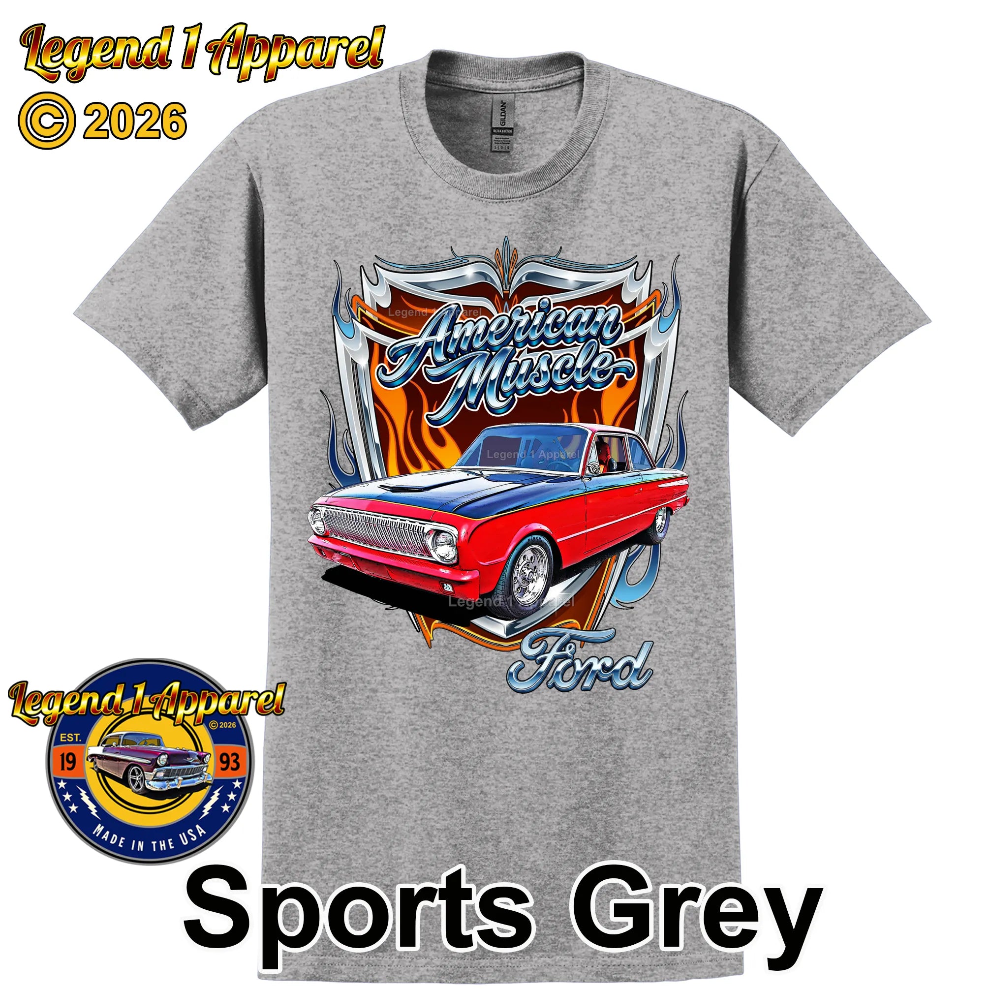 1963 Ford Falcon American Muscle T-Shirt –63 Ford Coupe Car Graphic Tee