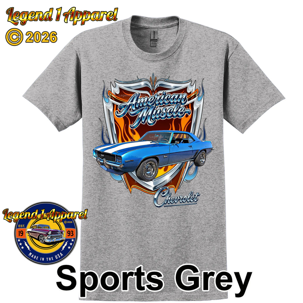 1969 Chevrolet Camaro American Muscle T-Shirt – 69 Chevy Classic Car Graphic Tee