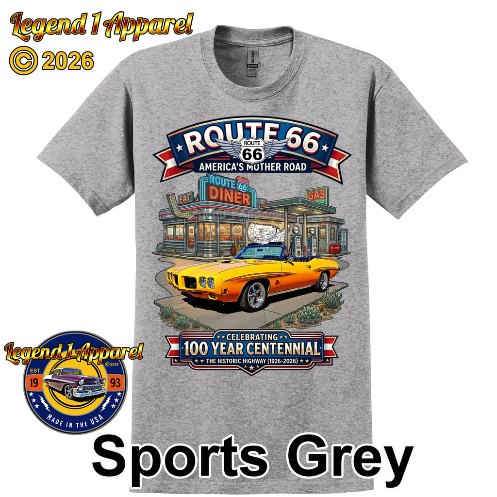 1970 Pontiac Judge GTO Classic Car Graphic Tee – Route 66 Centennial T-Shirt