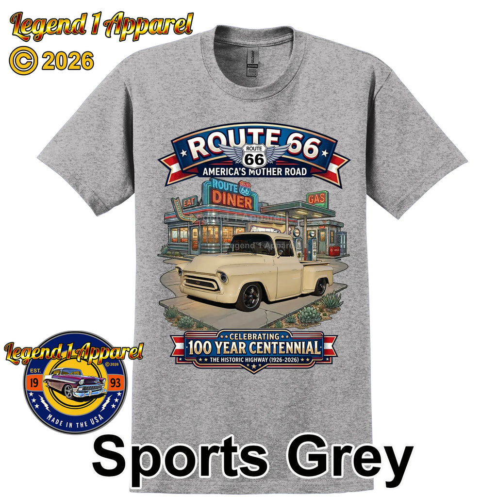 1957 Chevrolet Pick up Classic Truck Graphic Tee – Route 66 Centennial T-Shirt