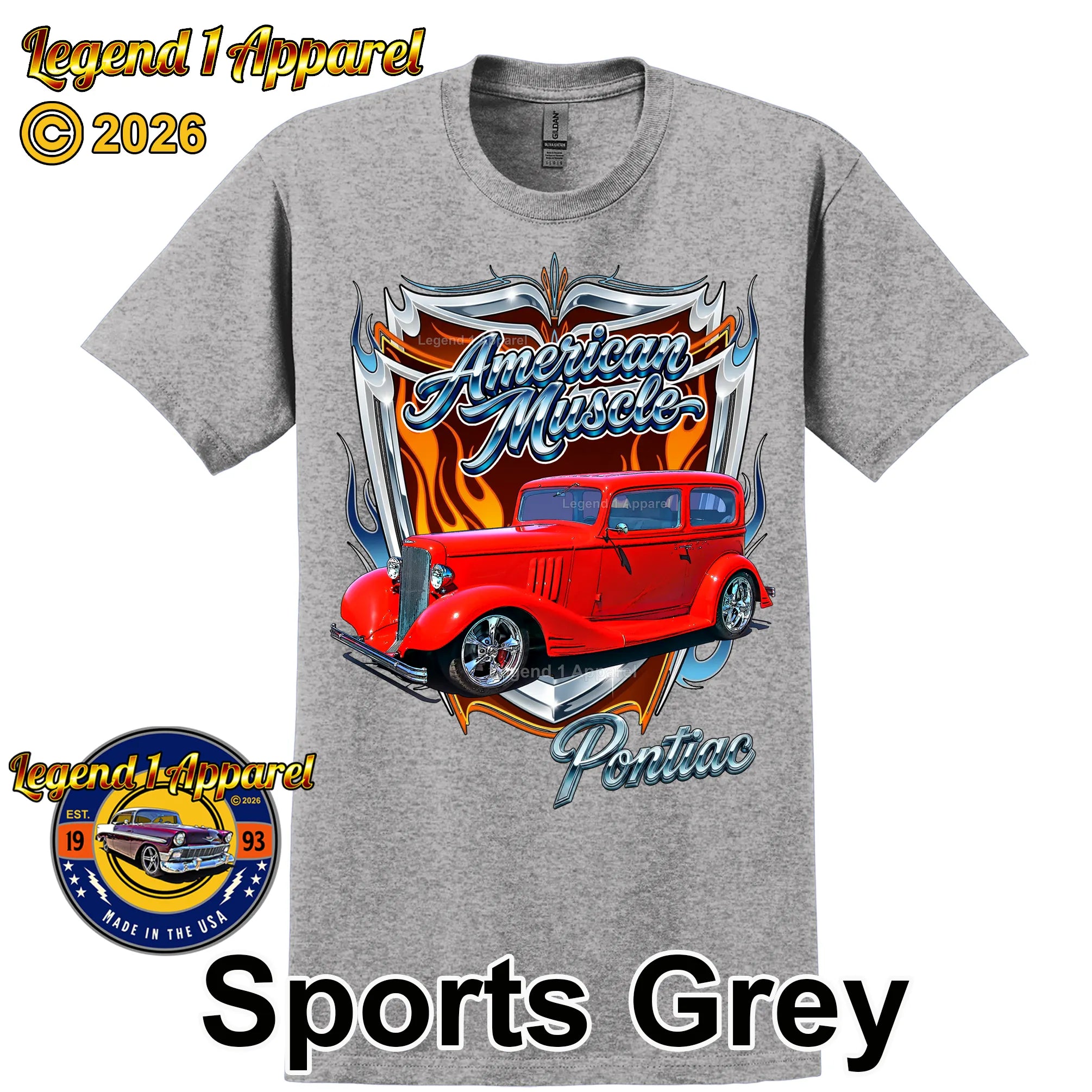 1933 Pontiac Coupe American Muscle T-Shirt – 33 5 Window Coupe Ford Car Graphic Tee