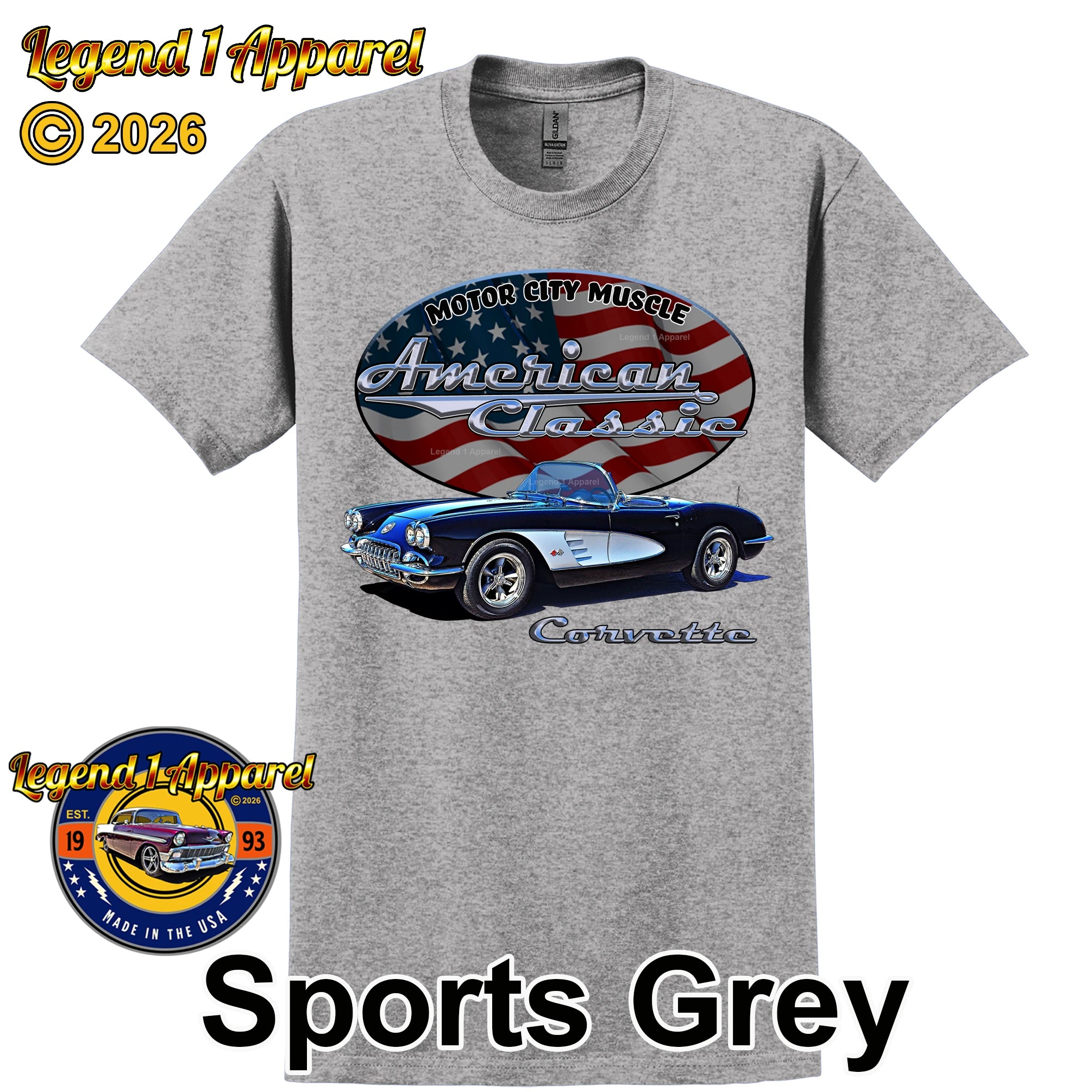 1960 Chevrolet C1 Corvette - American Classic Muscle Car T-shirt