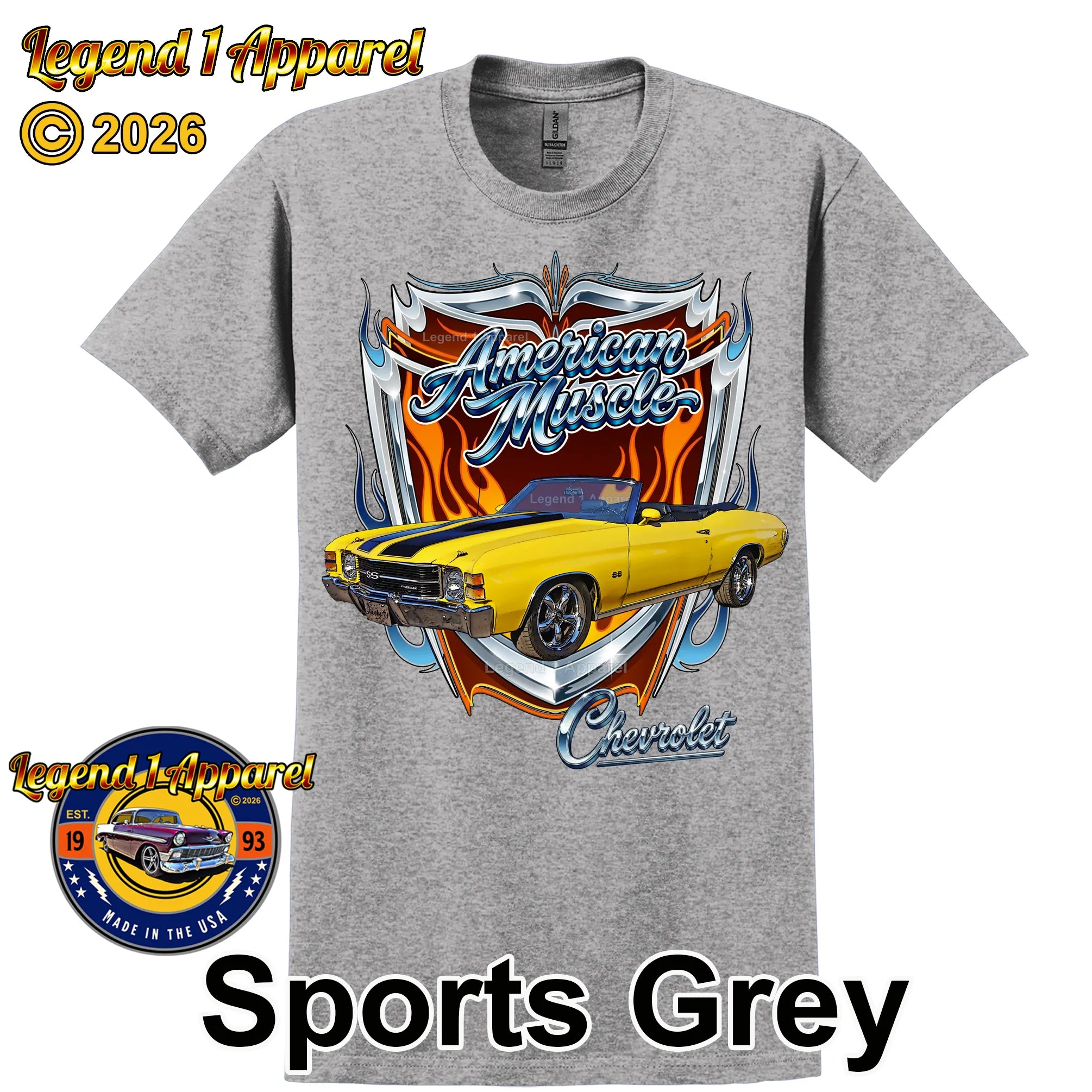 1971 Chevrolet Chevelle SS American Muscle T-Shirt – 71 Chevy Classic Car Graphic Tee