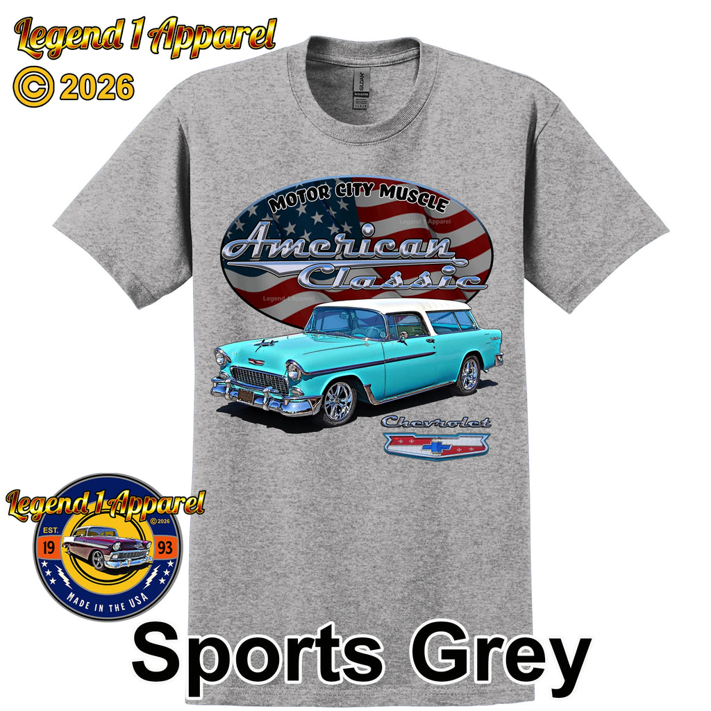 1955 Chevrolet Bel Air Nomad - American Classic Muscle Car T-shirt