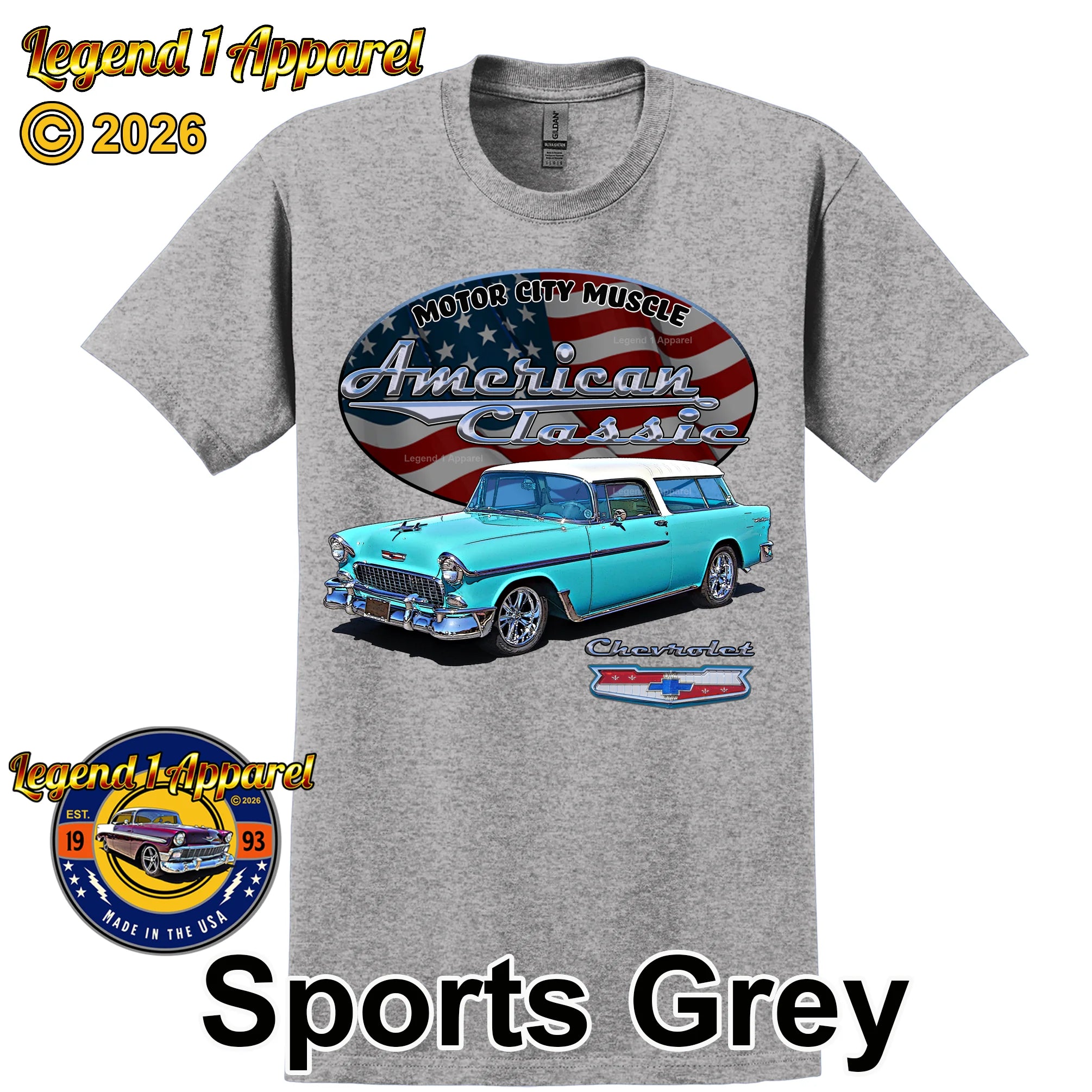 1955 Chevrolet Bel Air Nomad - American Classic Muscle Car T-shirt