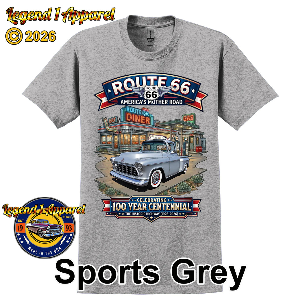 1955 Chevrolet Pick up Classic Truck Graphic Tee – Route 66 Centennial T-Shirt
