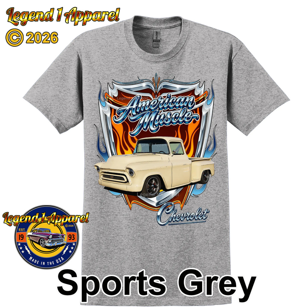 1957 Chevrolet Truck American Muscle T-Shirt – 57 Chevy Classic Pick Up Graphic Tee