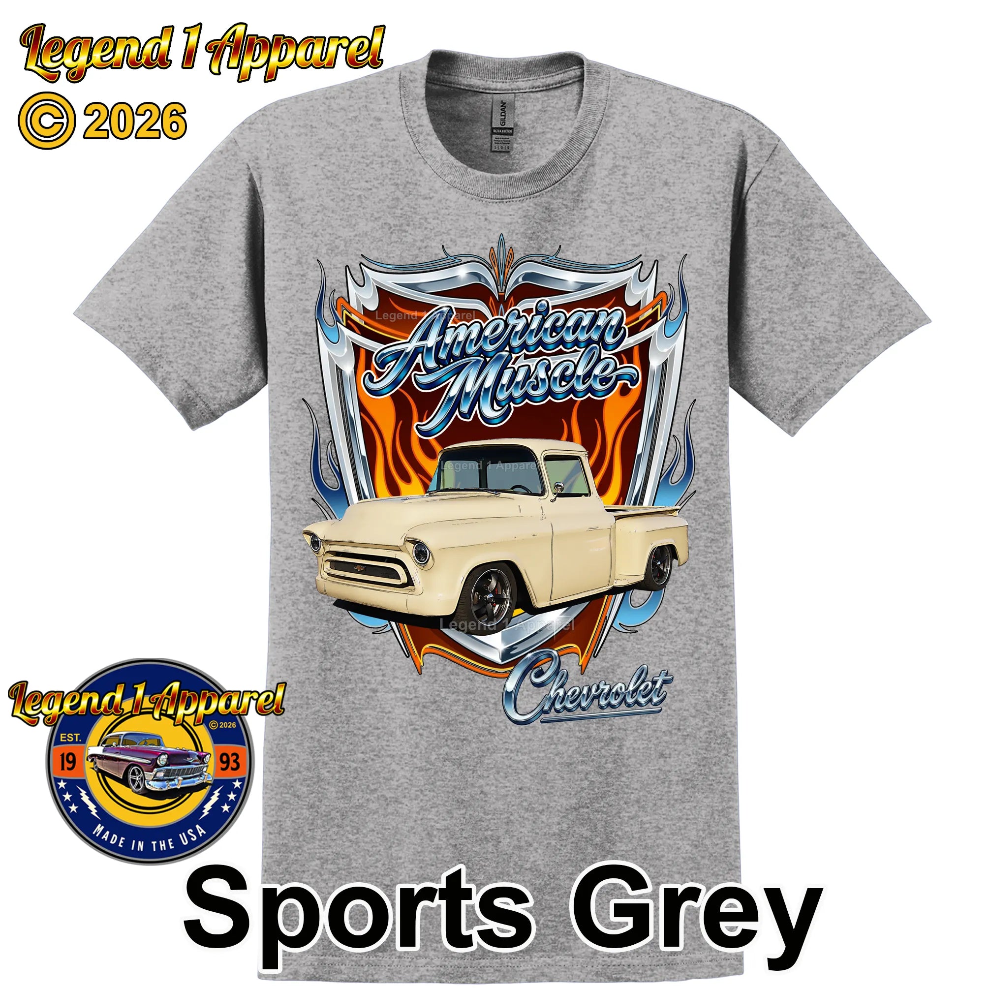 1957 Chevrolet Truck American Muscle T-Shirt – 57 Chevy Classic Pick Up Graphic Tee