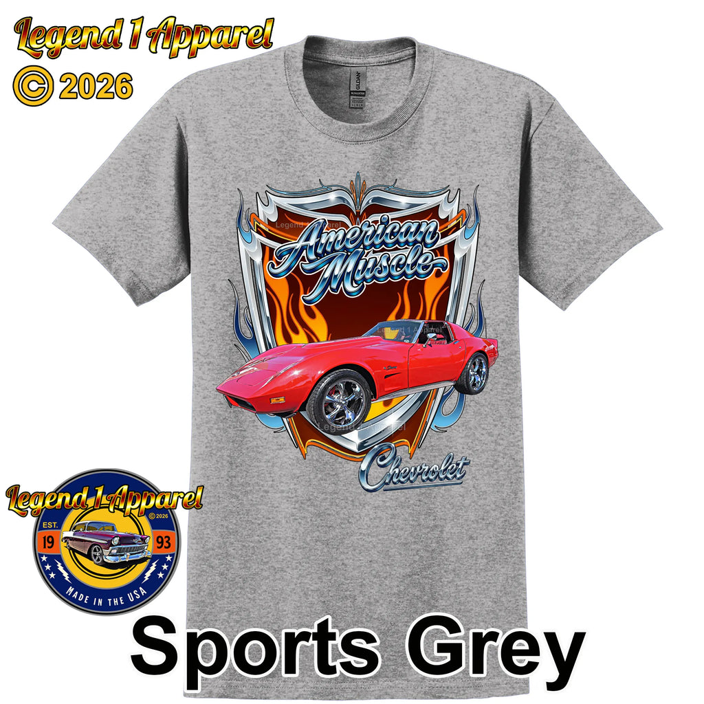 1974 Chevrolet Corvette C3 American Muscle T-Shirt – 74 Chevy Classic Car Graphic Tee