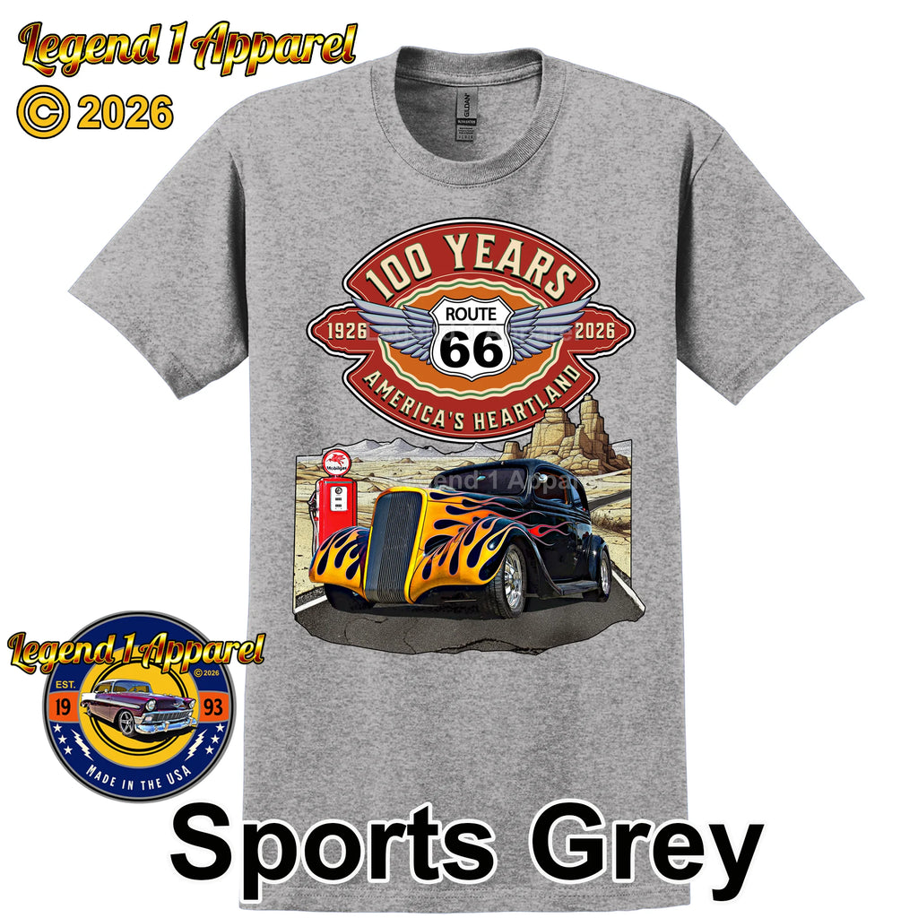 1937 Chevrolet Coupe Classic Car Graphic Tee – Route 66 100 Years T-Shirt