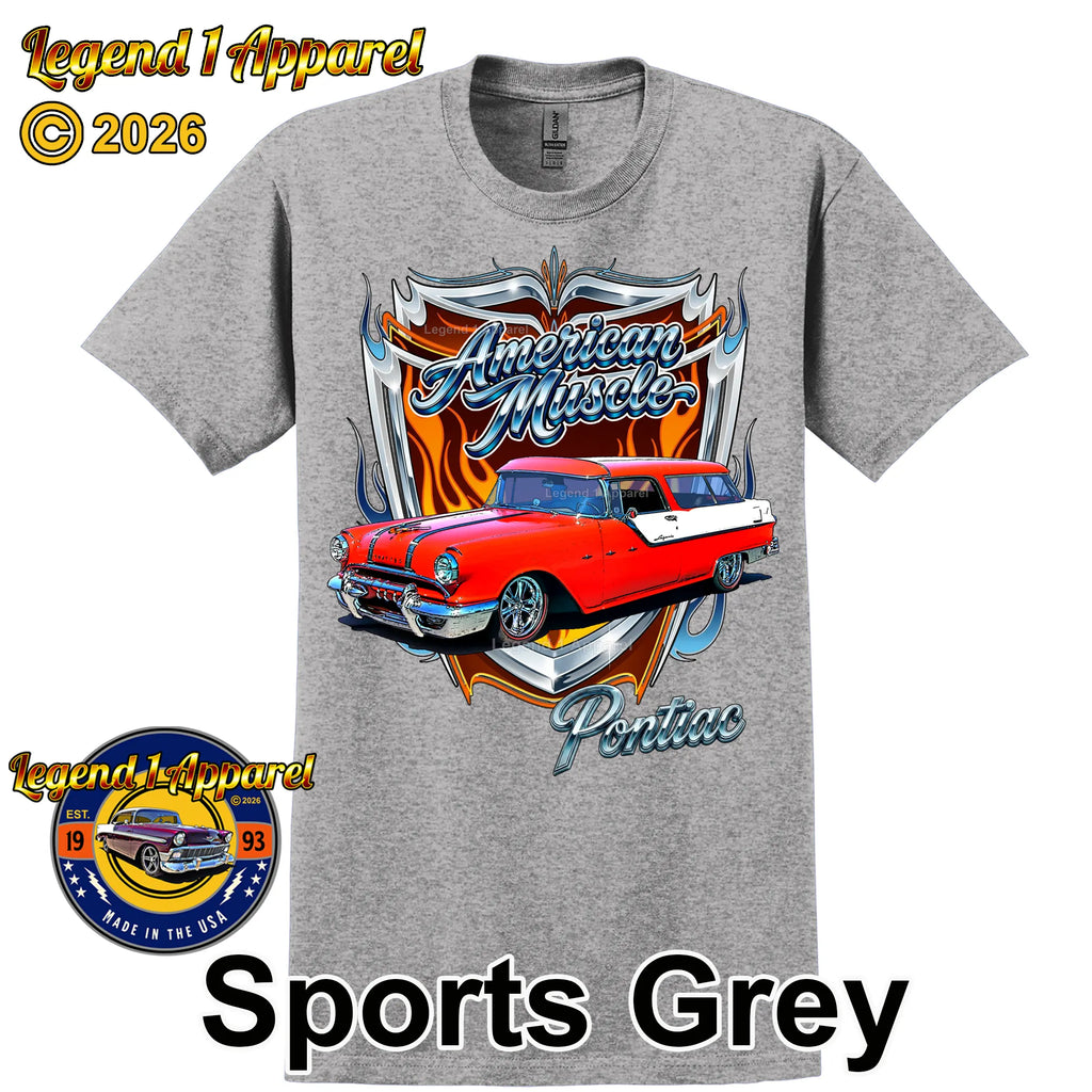 1956 Pontiac Safari American Muscle T-Shirt – 56 Pontiac Wagon Classic Car Graphic Tee