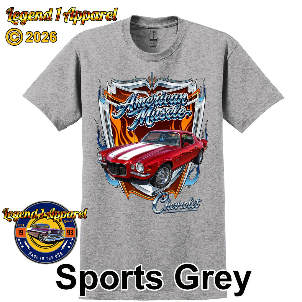 1970 Chevrolet Camaro American Muscle T-Shirt – 70 Chevy Classic Car Graphic Tee