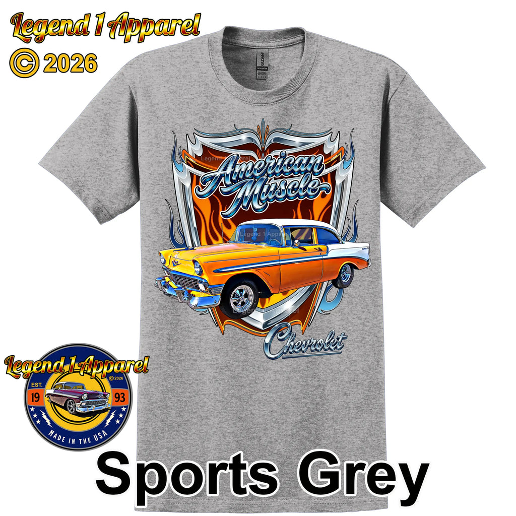 1956 Chevy Bel Air American Muscle T-Shirt –56 Chevrolet Bel Air Classic Car Graphic Tee