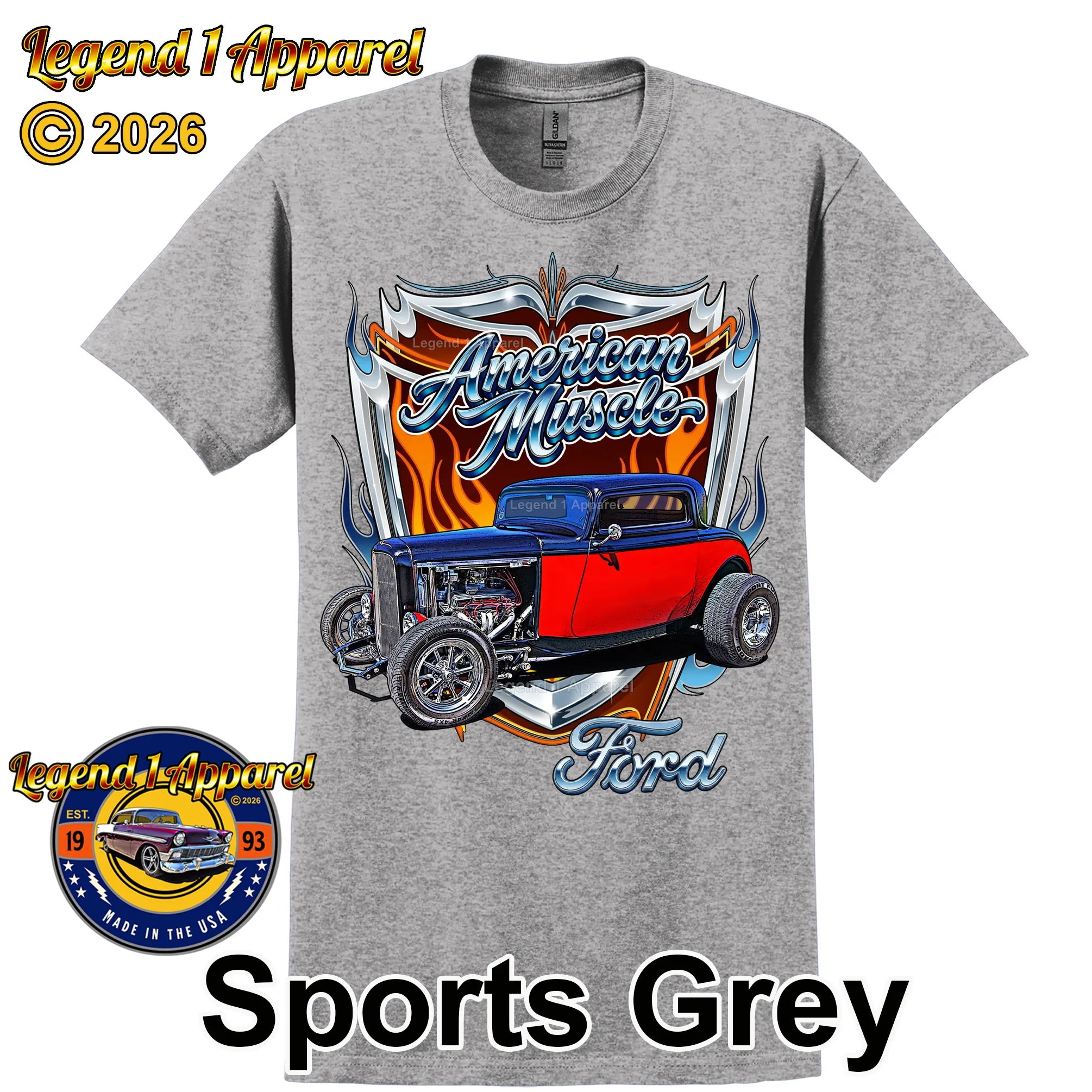 1932 Ford Coupe American Muscle T-Shirt – 32 Deuce Coupe Ford Car Graphic Tee