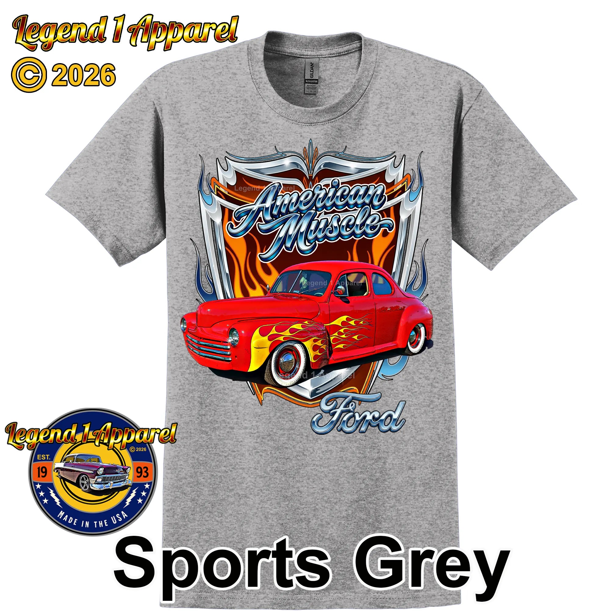 1947 Ford Coupe American Muscle T-Shirt –47 Ford Coupe Car Graphic Tee