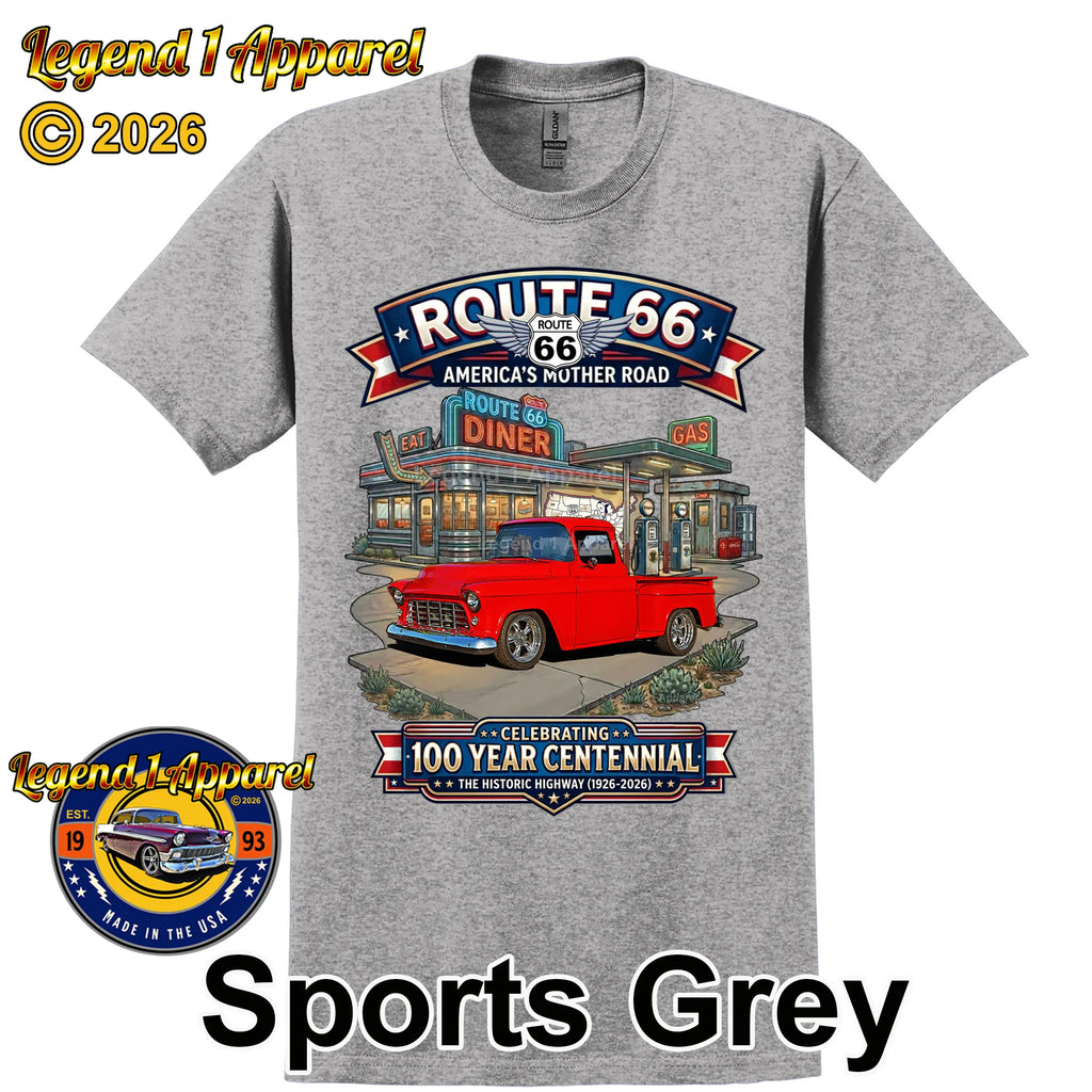 1956 Chevrolet Pick up Classic Truck Graphic Tee – Route 66 Centennial T-Shirt