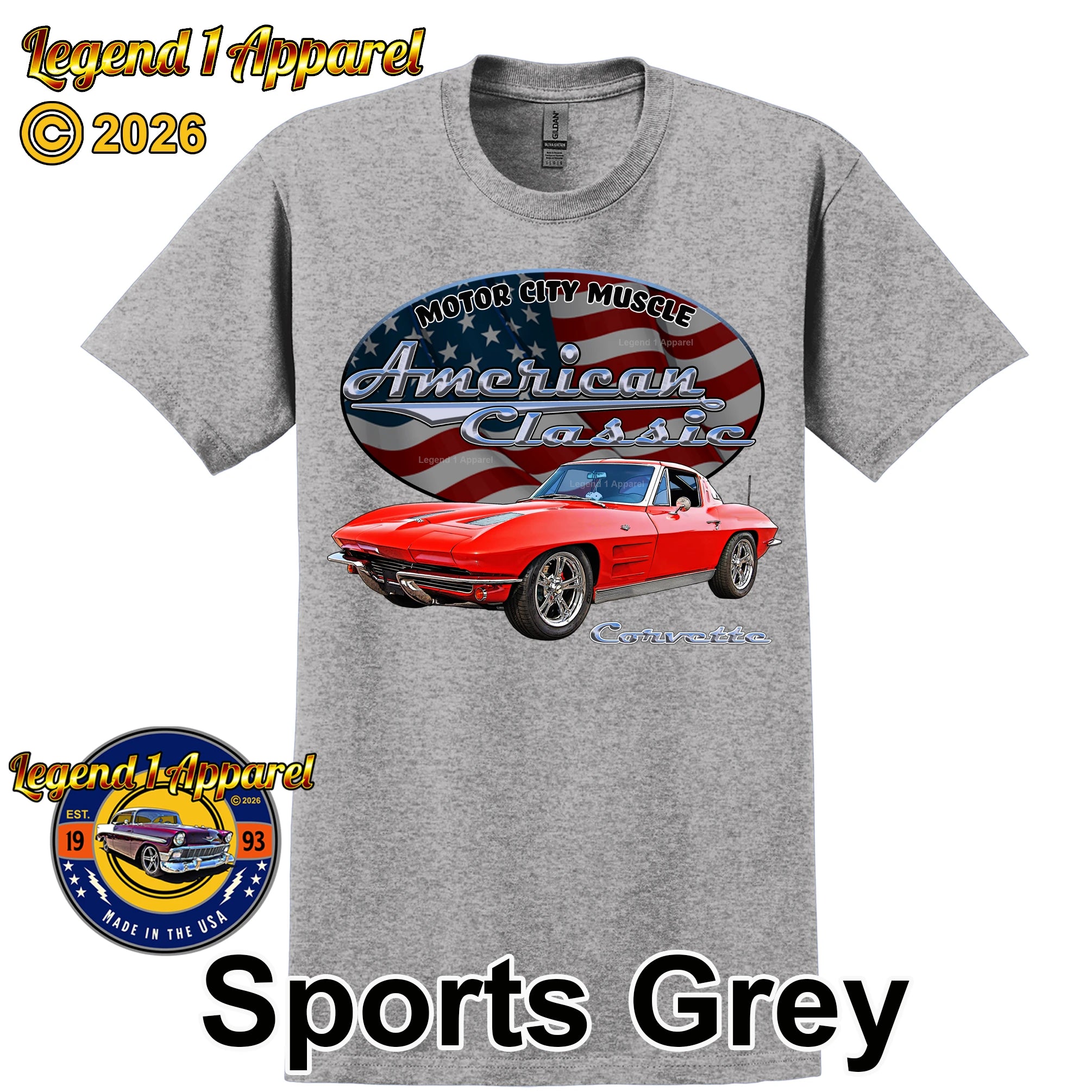 1963 Chevrolet C2 Corvette - American Classic Muscle Car T-shirt