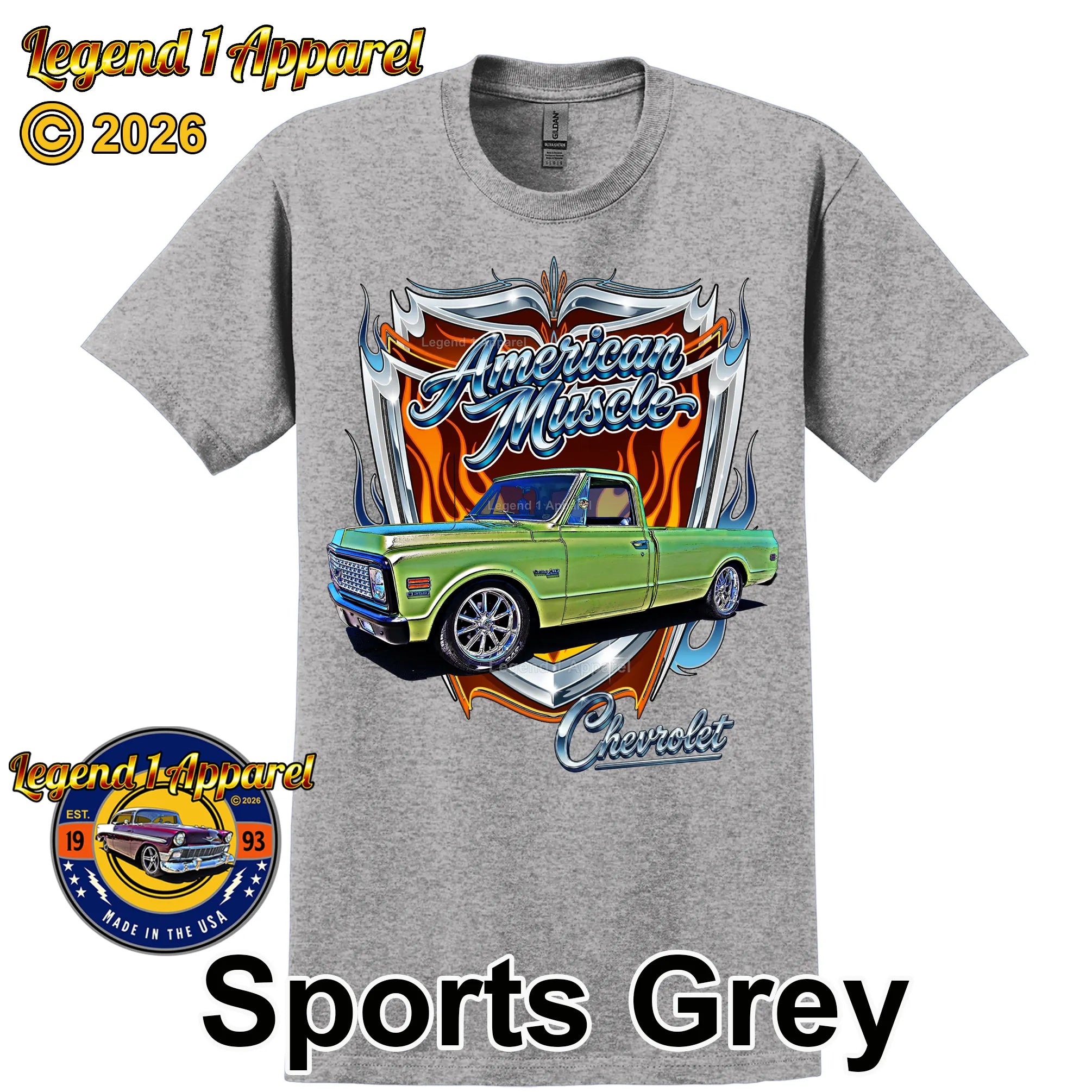 1972 Chevrolet Truck American Muscle T-Shirt – 72 Chevy C10 Classic Pick Up Graphic Tee
