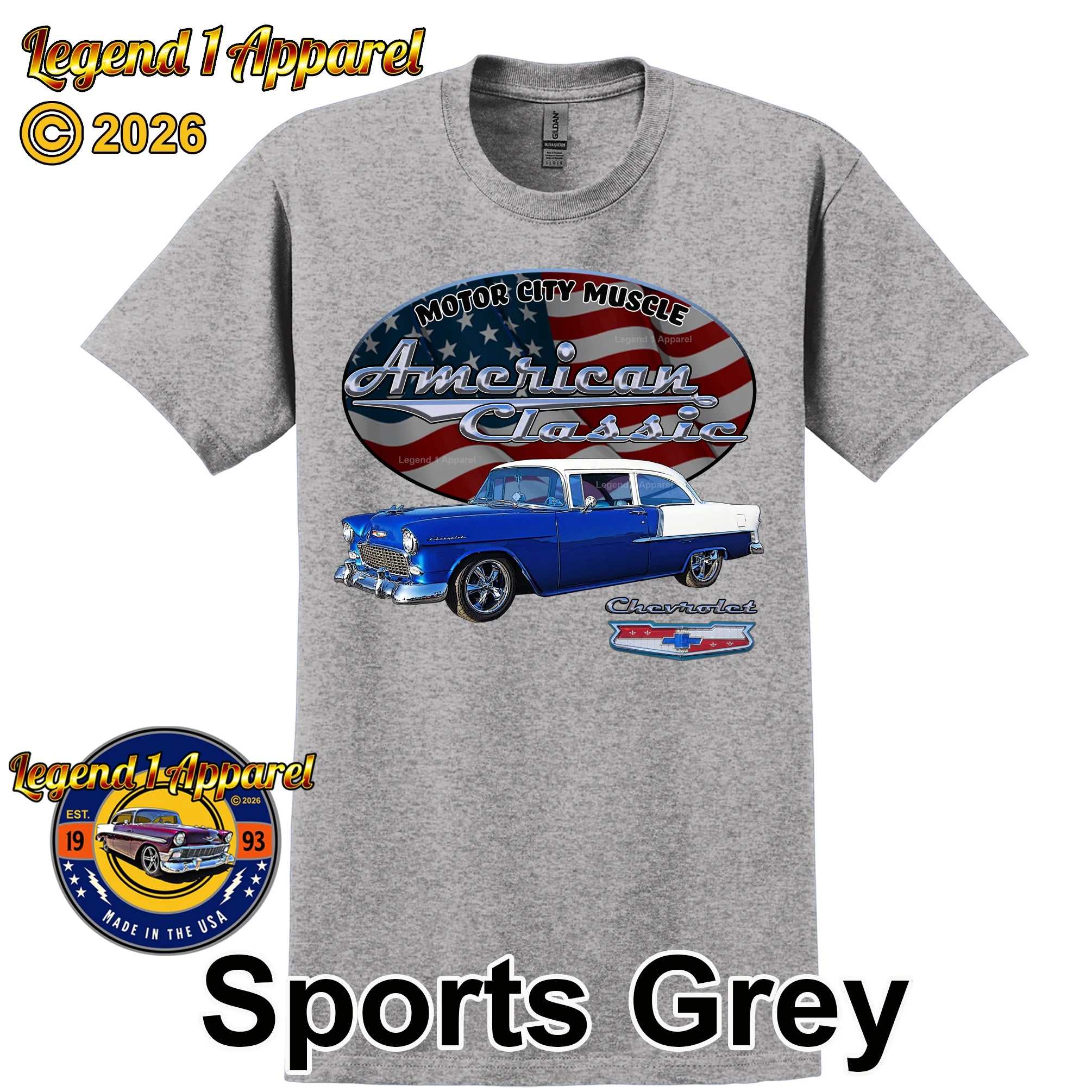 1955 Chevrolet Bel Air Coupe - American Classic Muscle Car T-shirt