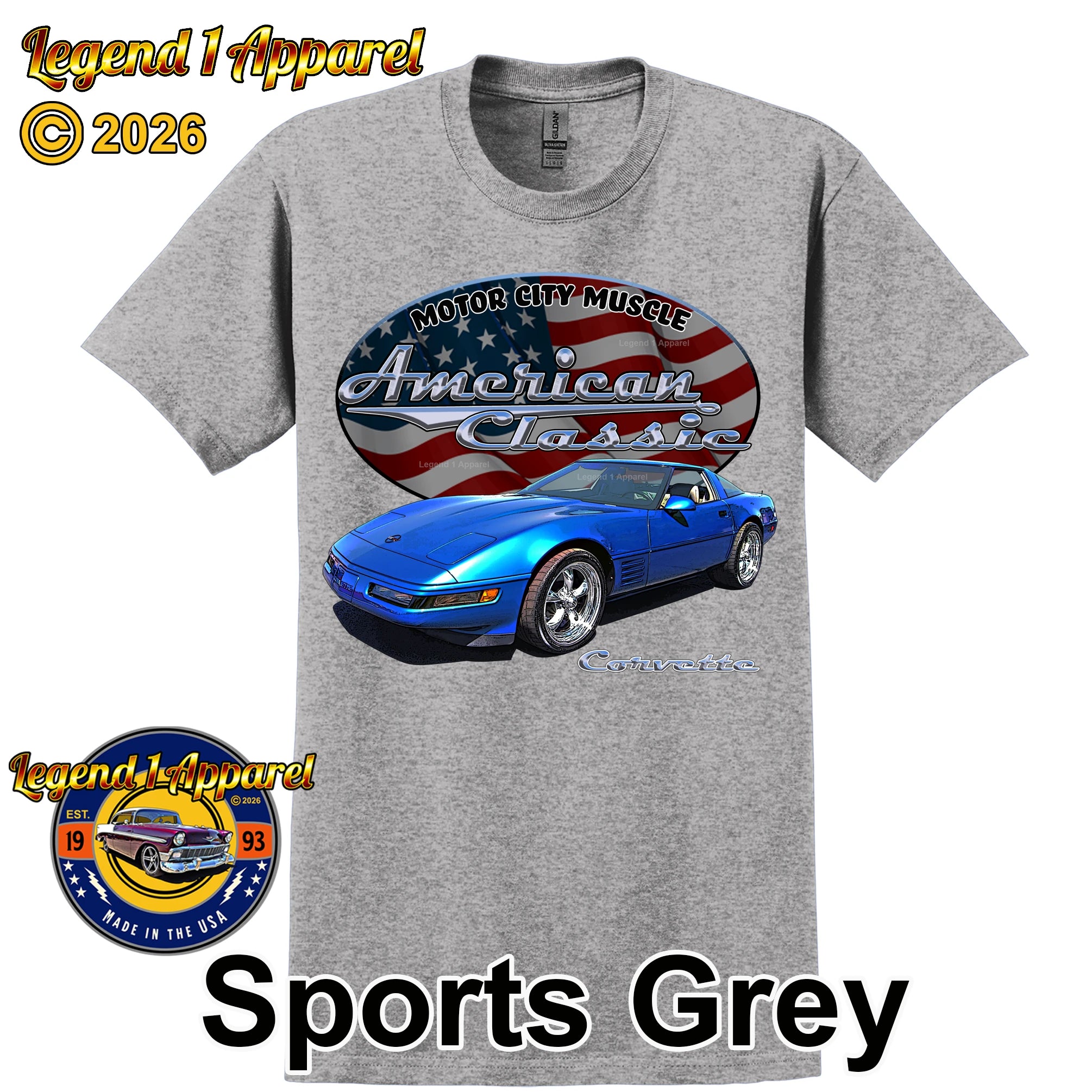 1992 Chevrolet C4 Corvette - American Classic Muscle Car T-shirt