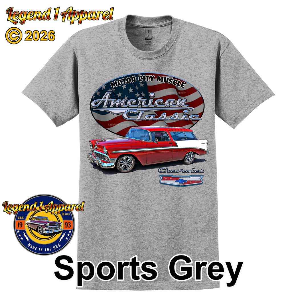 1956 Chevrolet Bel Air Nomad - American Classic Muscle Car T-shirt