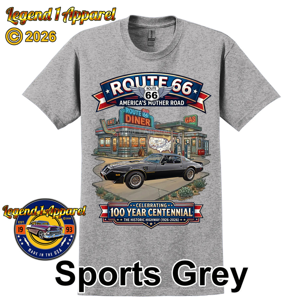 1979 Pontiac Trans Am Classic Car Graphic Tee – Route 66 Centennial T-Shirt