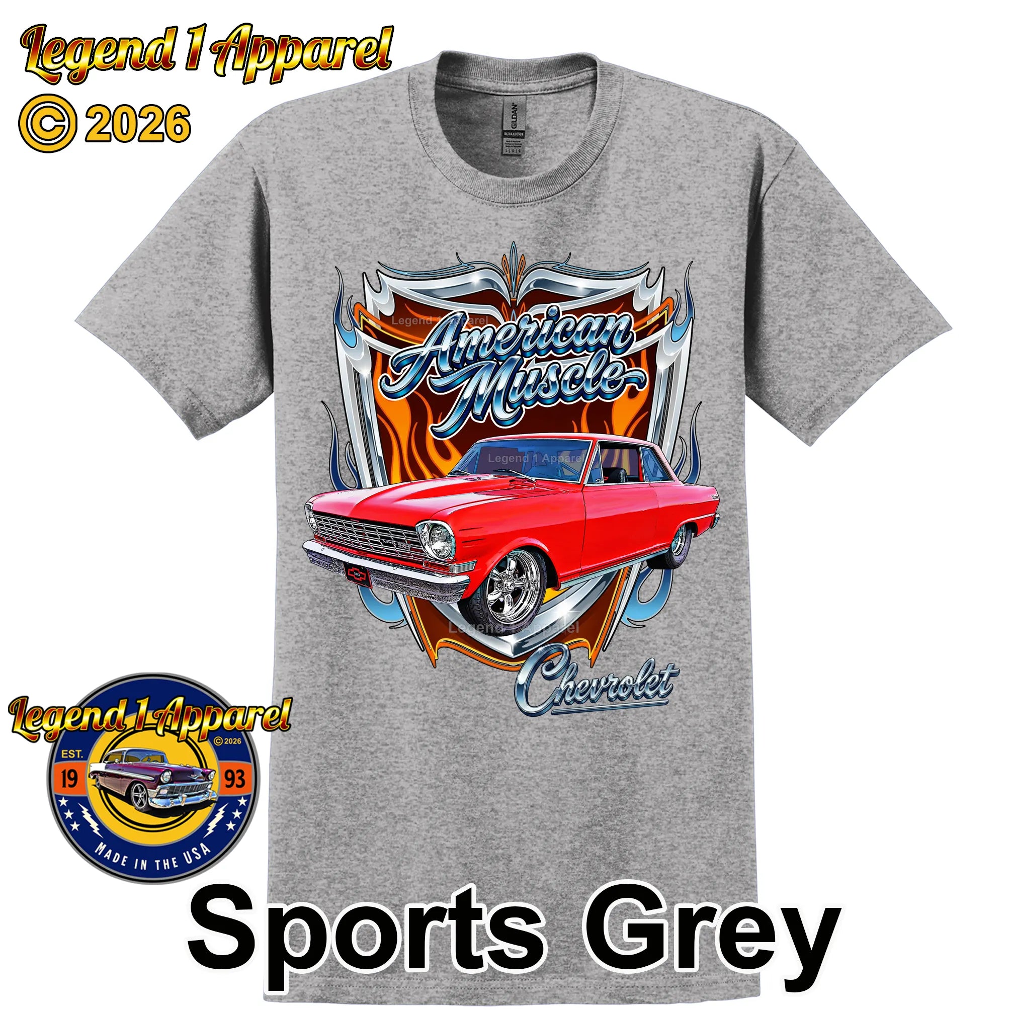 1964 Chevrolet Nova SS American Muscle T-Shirt – 64 Chevy Classic Car Graphic Tee