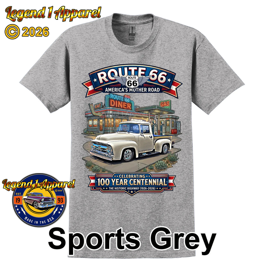 1956 Ford F100 Pick up Classic Truck Graphic Tee – Route 66 Centennial T-Shirt