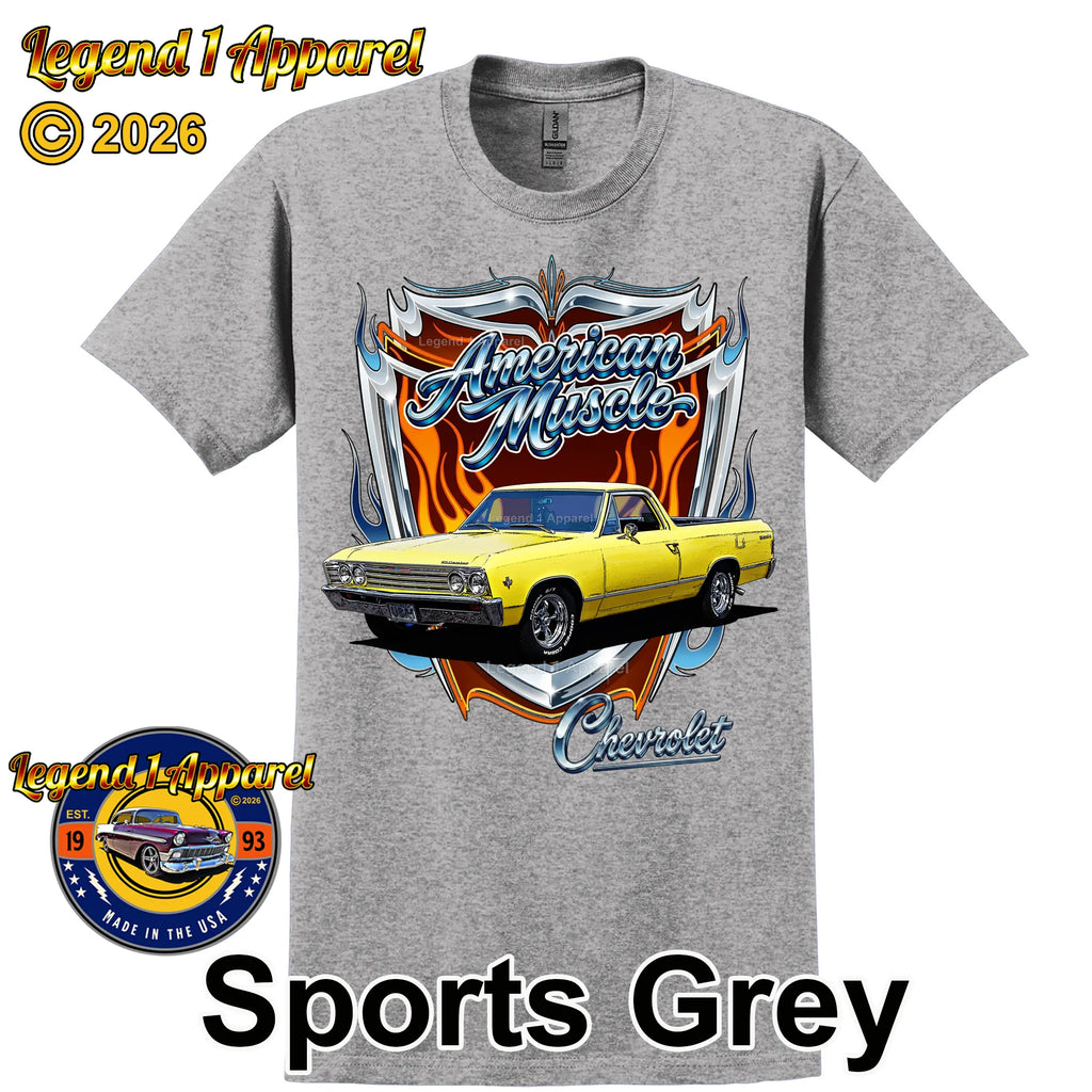 1967 Chevrolet El Camino American Muscle T-Shirt – 67 Chevy Classic Truck Graphic Tee