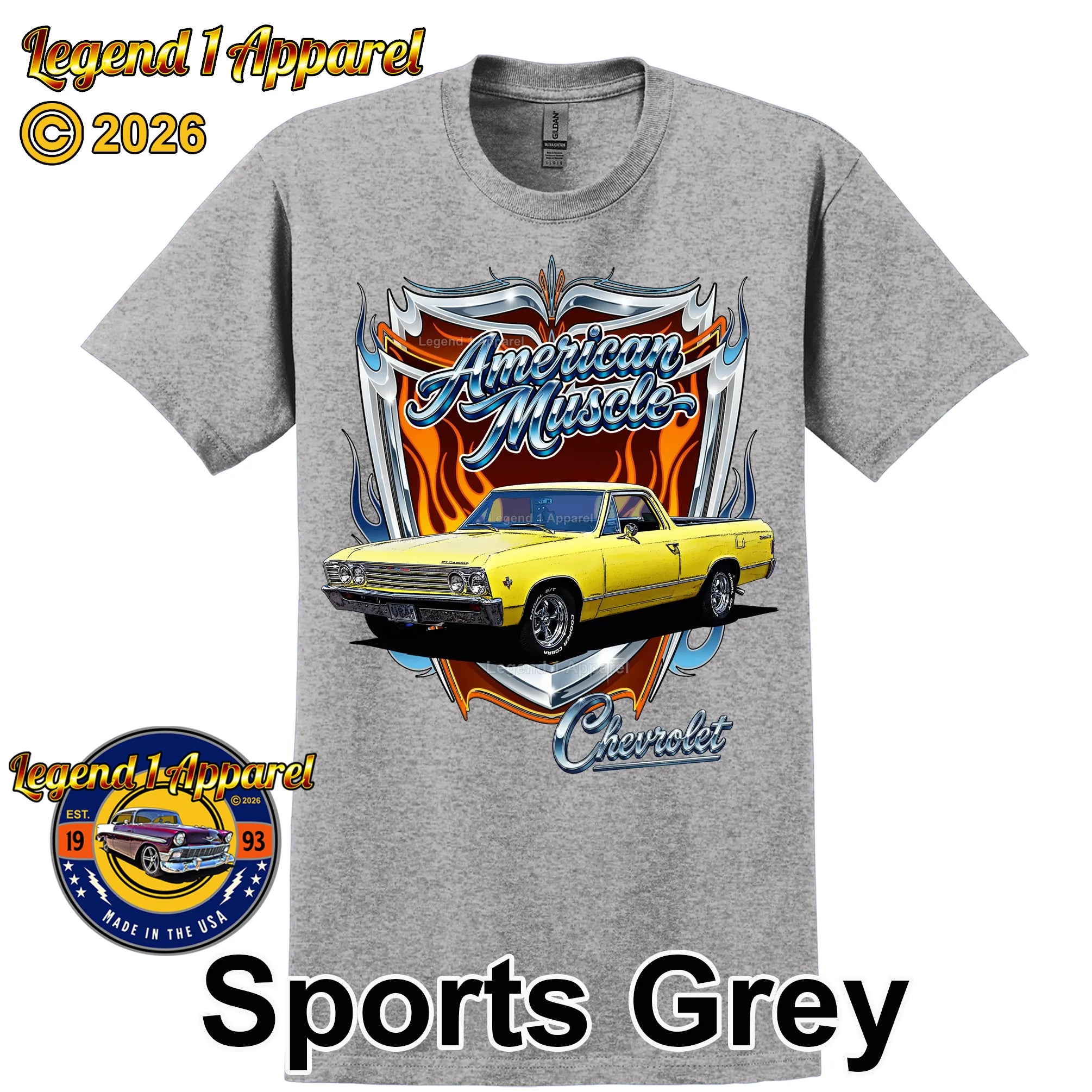 1967 Chevrolet El Camino American Muscle T-Shirt – 67 Chevy Classic Truck Graphic Tee