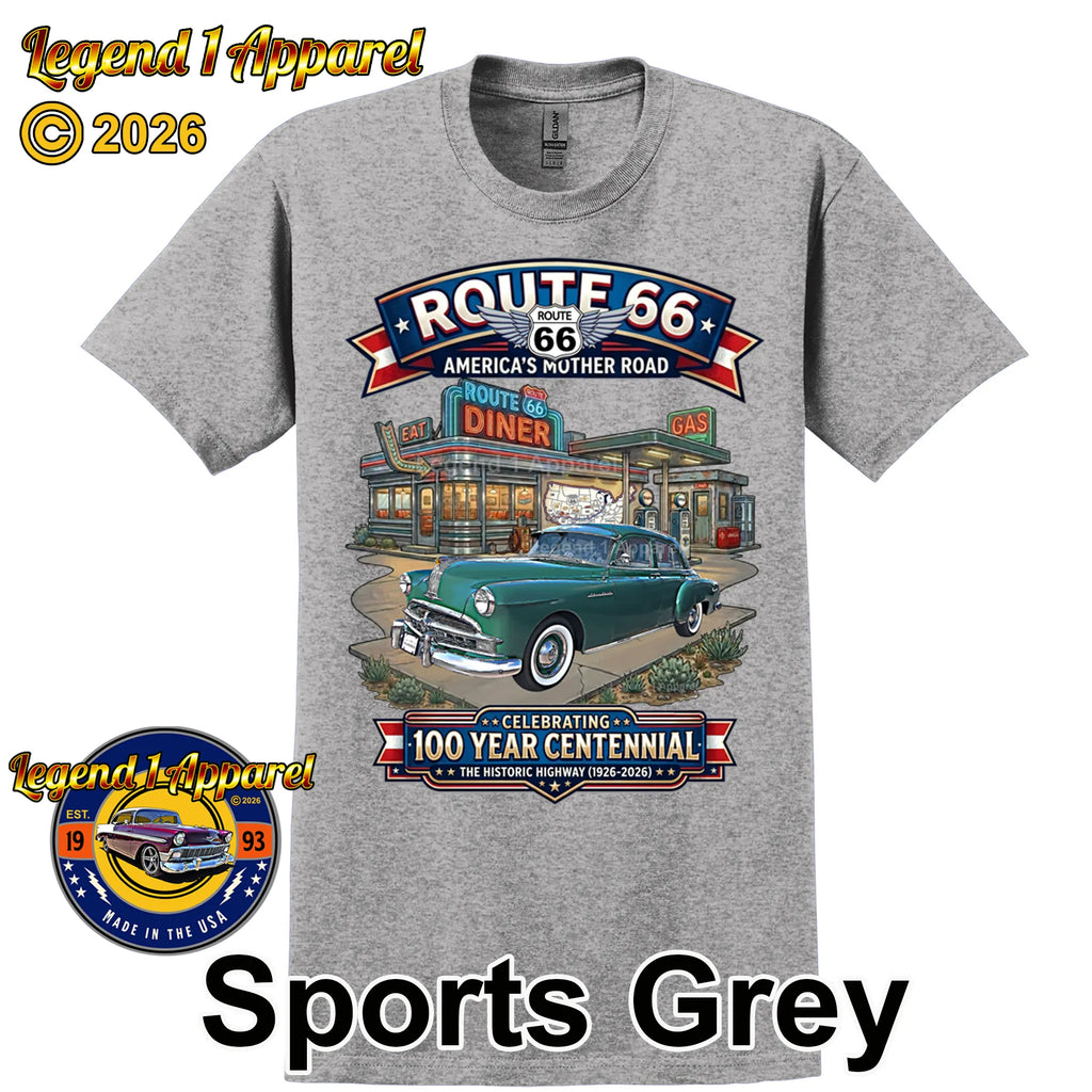 1949 Pontiac Coupe Silver Streak Classic Car Graphic Tee – Route 66 Centennial T-Shirt