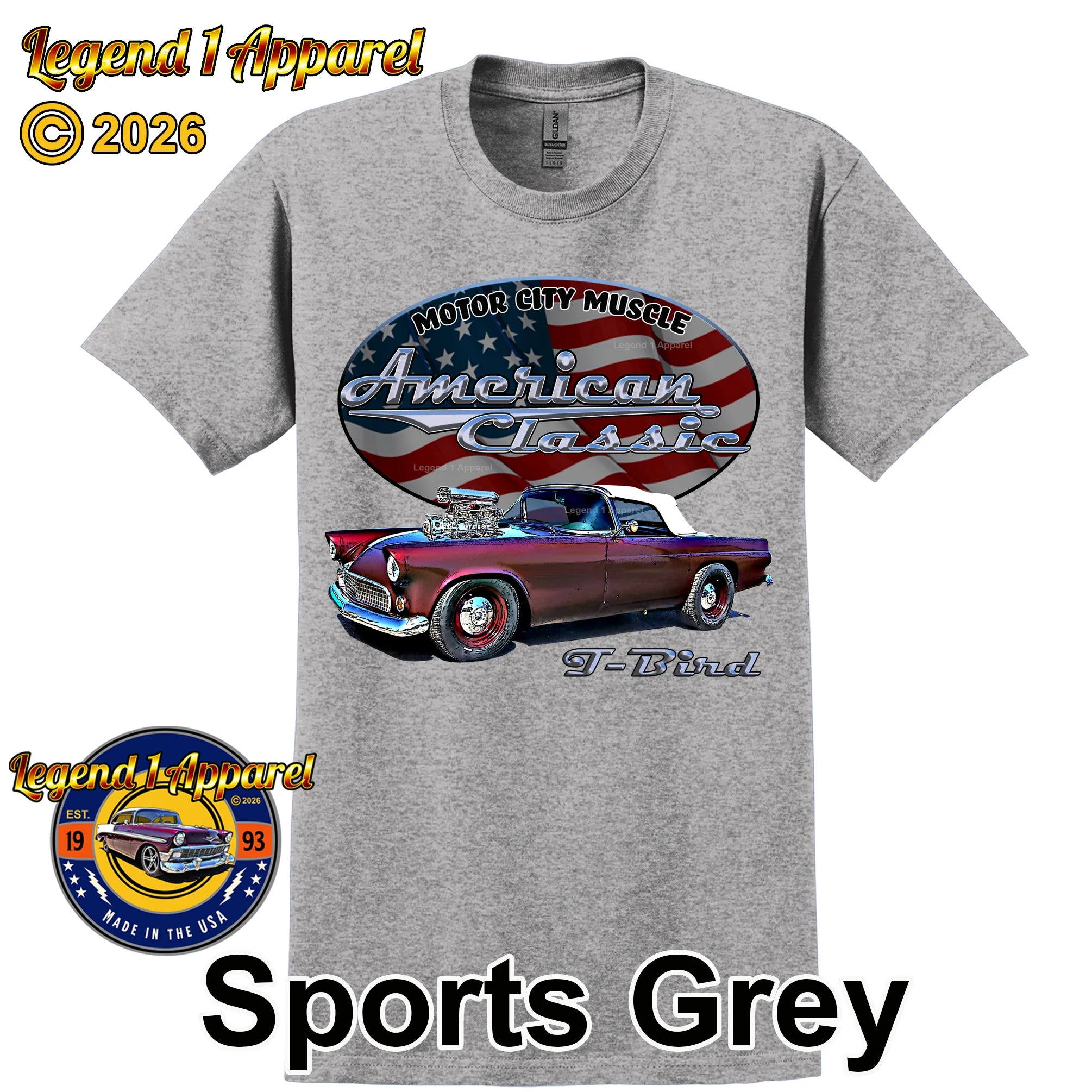 1955 Ford Thunderbird - American Classic Muscle Car T-shirt