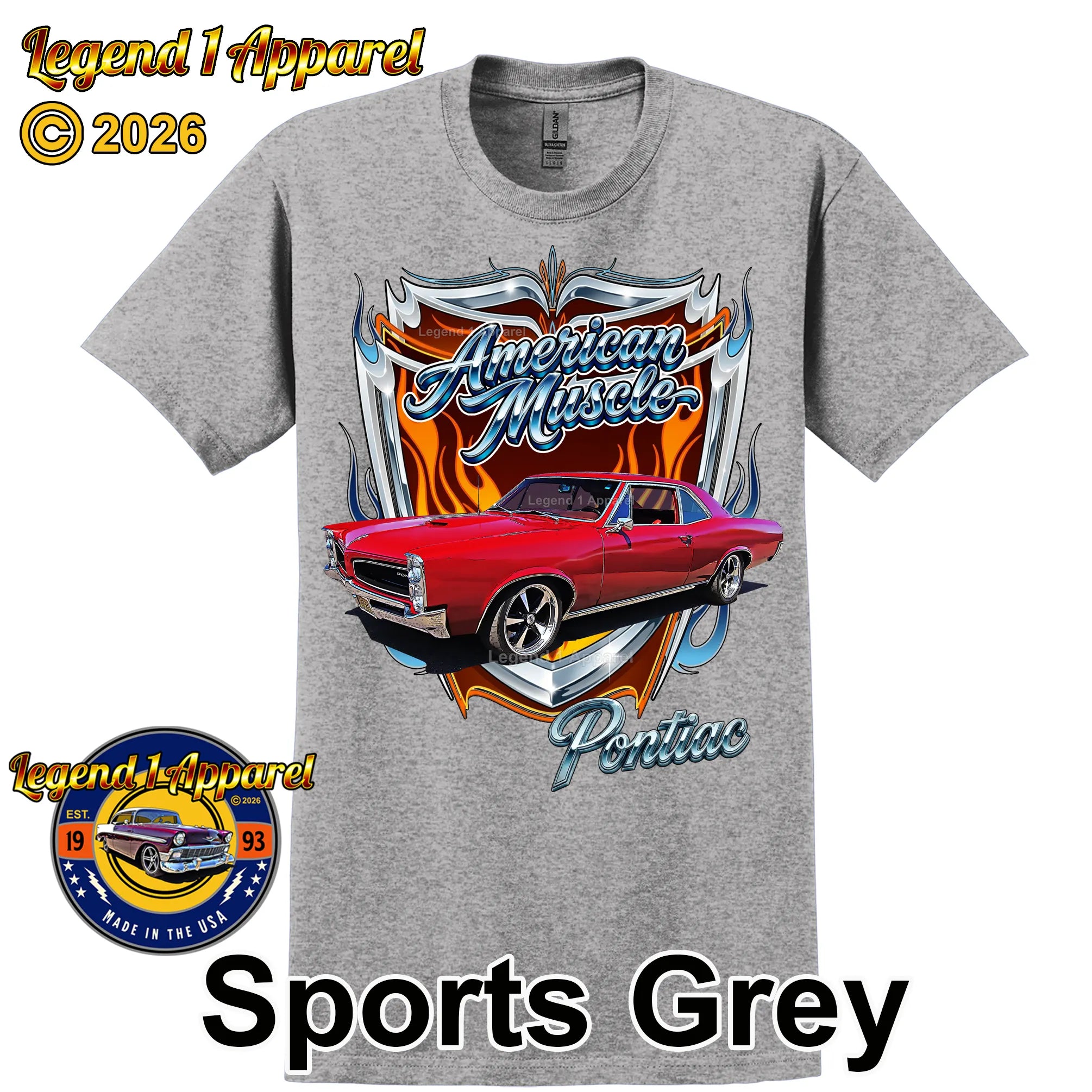 1965 Pontiac Le Mans American Muscle T-Shirt – 65 Lemans Classic Car Graphic Tee