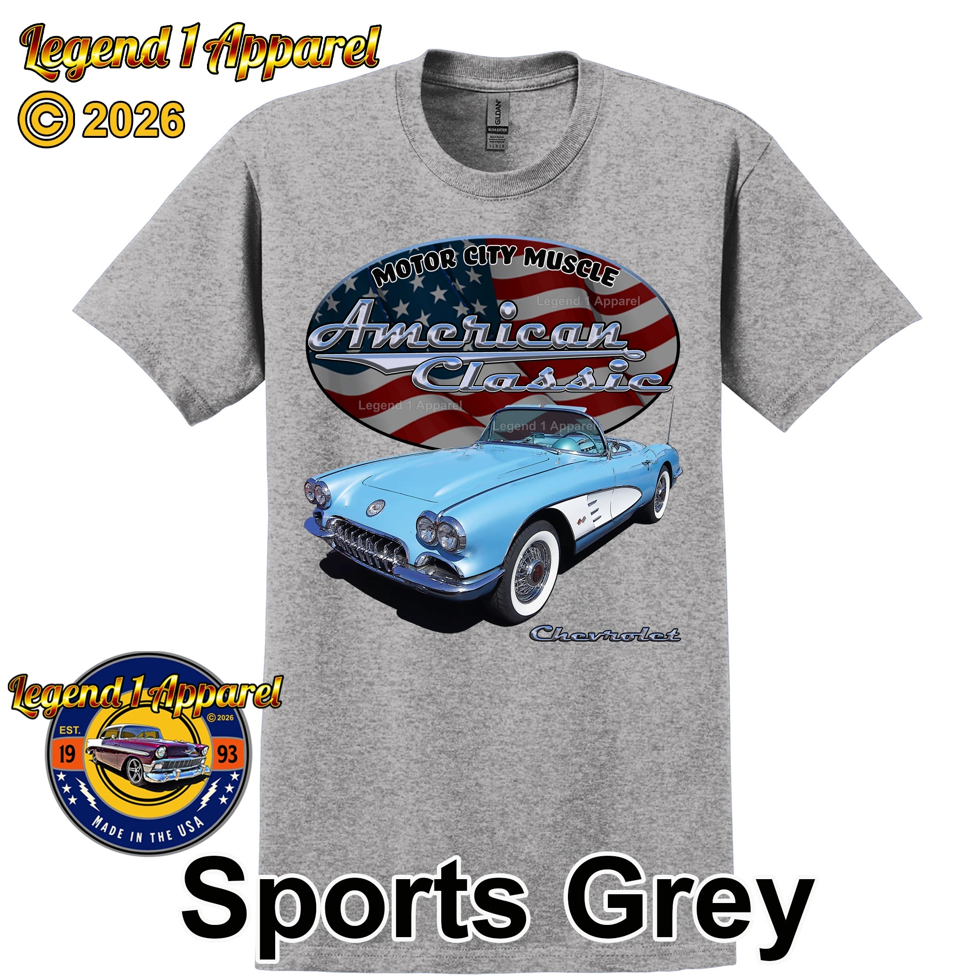 1960 Chevrolet C1 Corvette - American Classic Muscle Car T-shirt