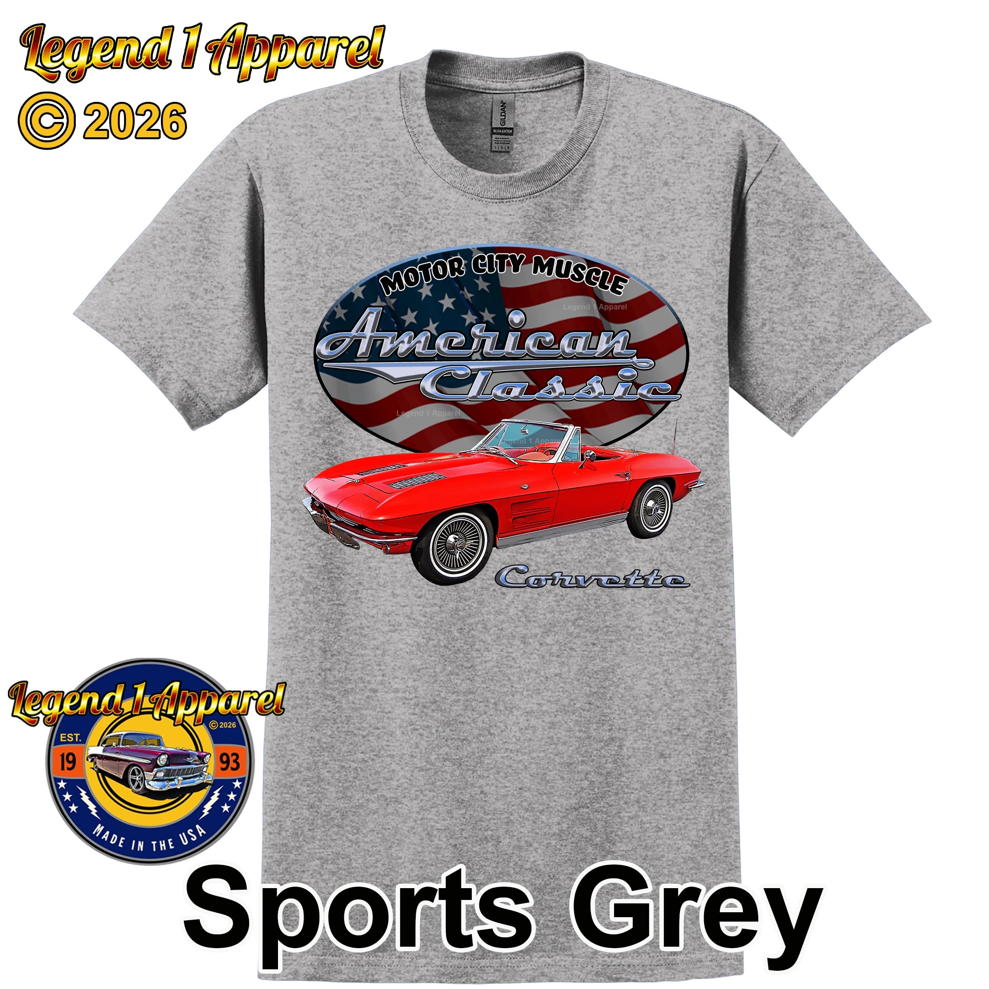 1963 Chevrolet C2 Corvette - American Classic Muscle Car T-shirt