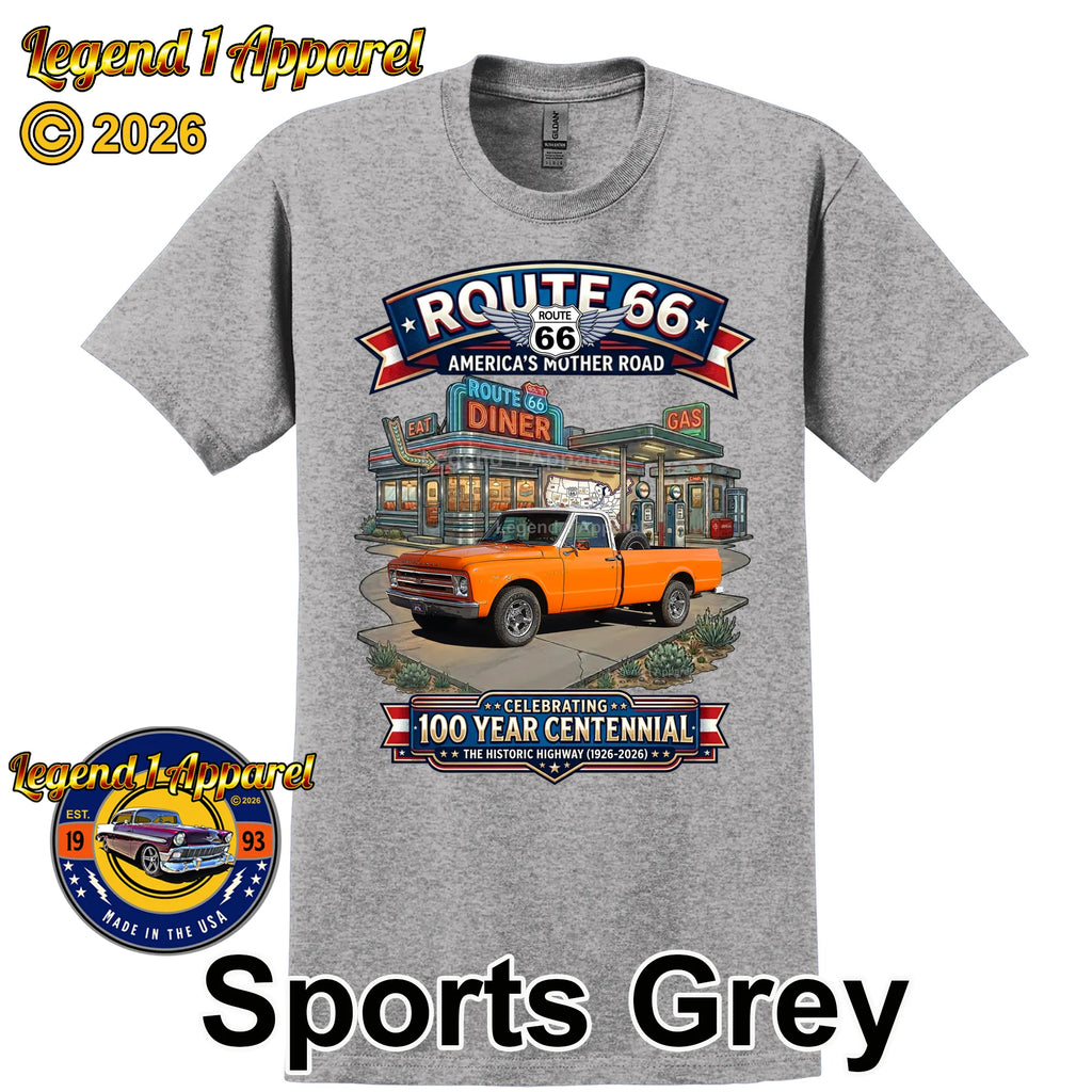 1967 Chevrolet Pick Up Classic Truck Graphic Tee – Route 66 Centennial T-Shirt