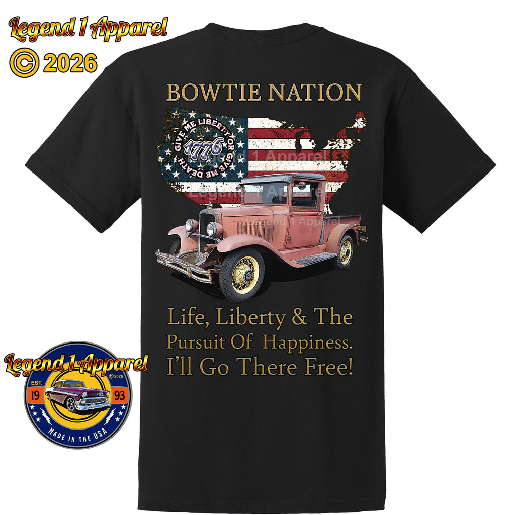 1932 Chevrolet Pick Up Truck Bowtie Nation T-Shirt – 32 Chevy Classic Truck Graphic Tee