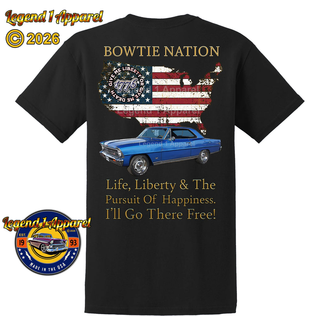 1967 Chevrolet Nova SS Bowtie Nation T-Shirt – 67 Chevy Classic Car Graphic Tee